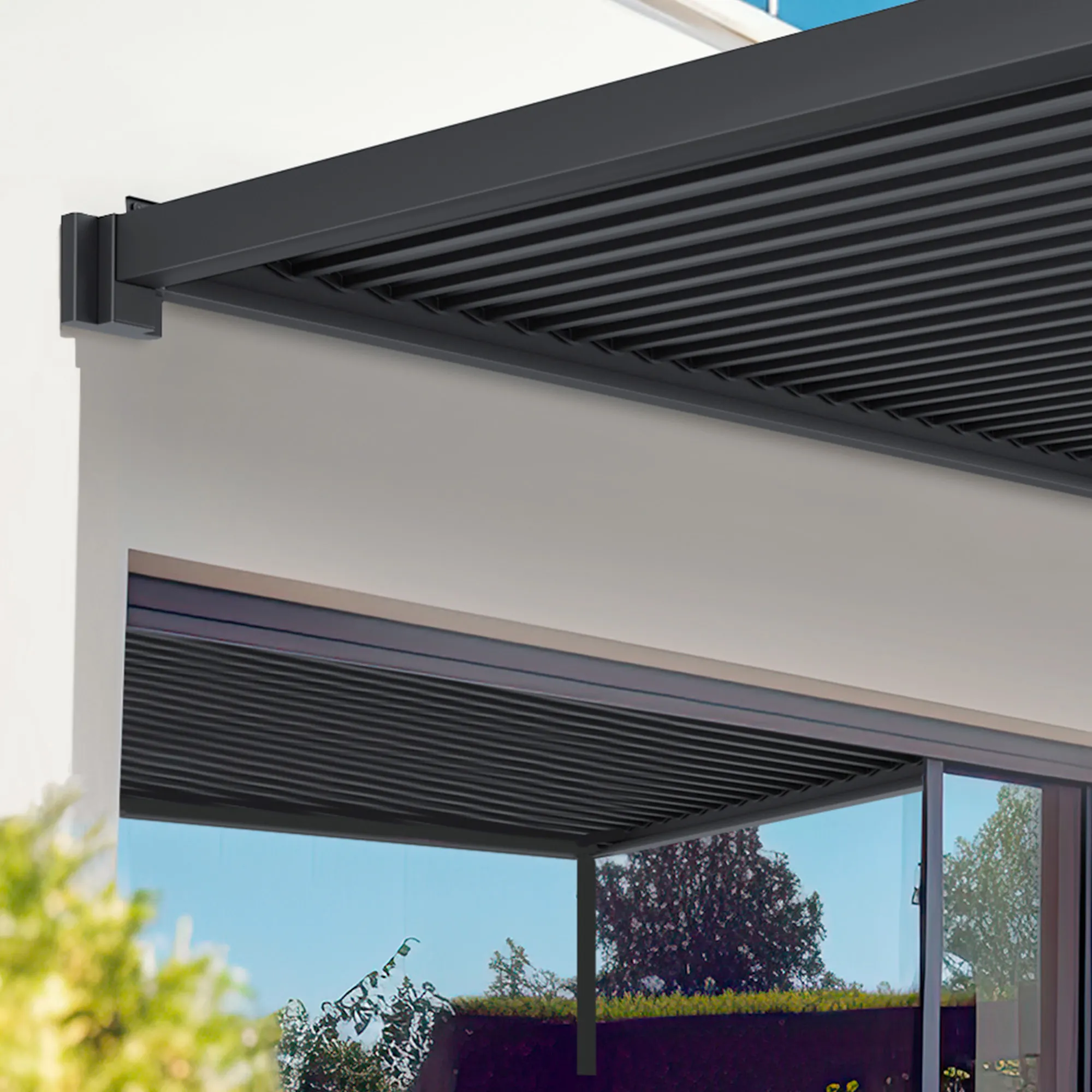 Zestaw do montażu ściennego do pergoli aluminiowej | 3 m, antracytowy