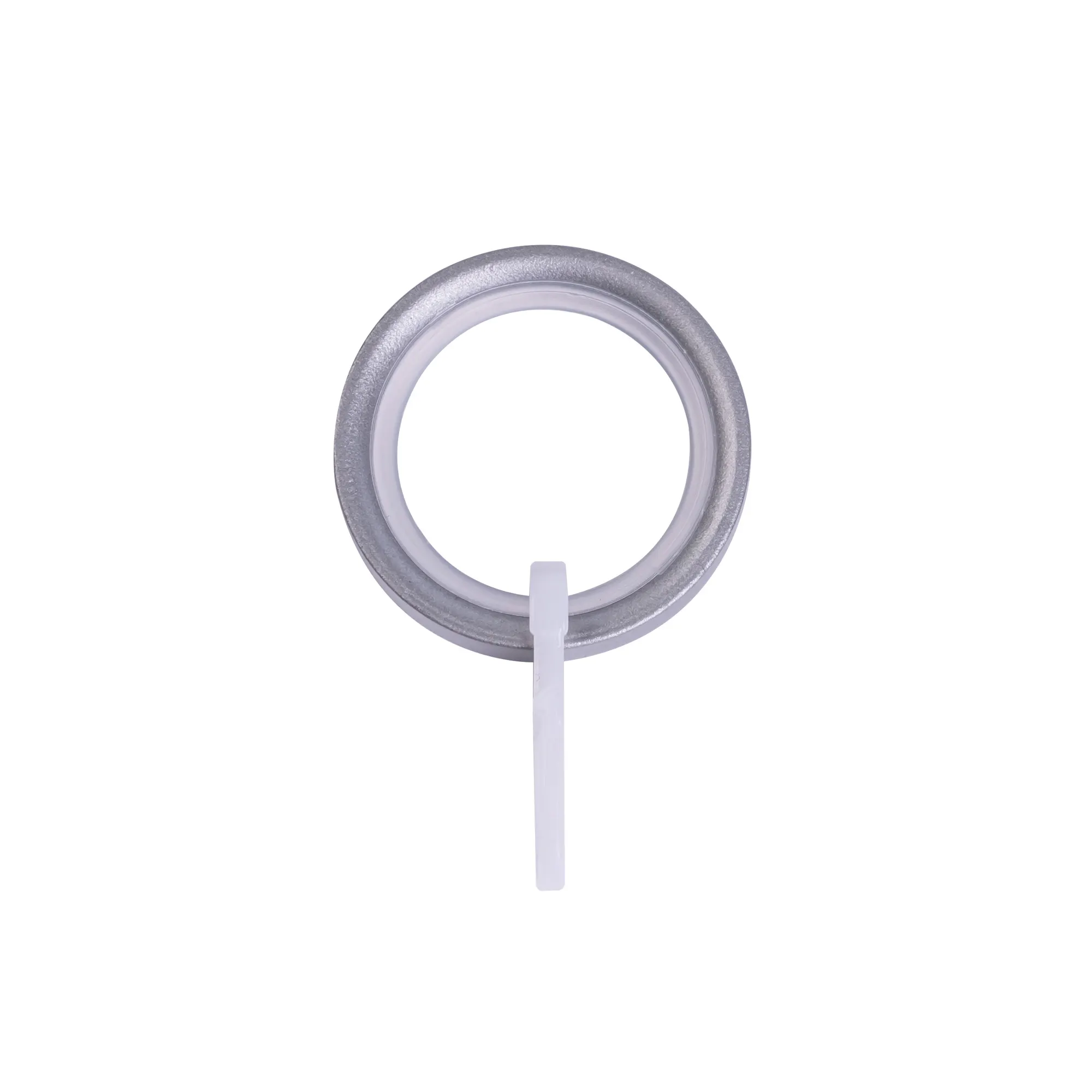 Gardinenring-Flachring mit Faltenlegehaken | ⌀ 19 mm, silber, 100 Stück
