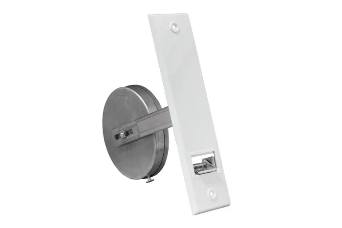 Recogedor de cinta empotrado con engranaje Placa de plástico | blanco / LA: 186 mm