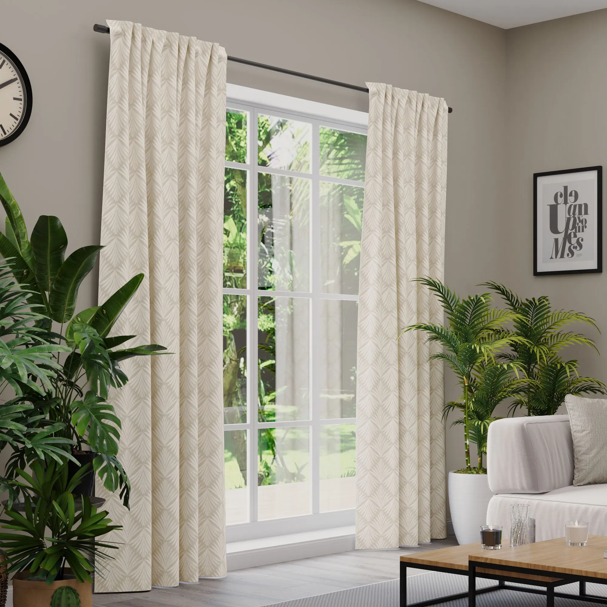 Premium Line Gardinen und Vorhänge | Shiny Palace, blickdicht, creme