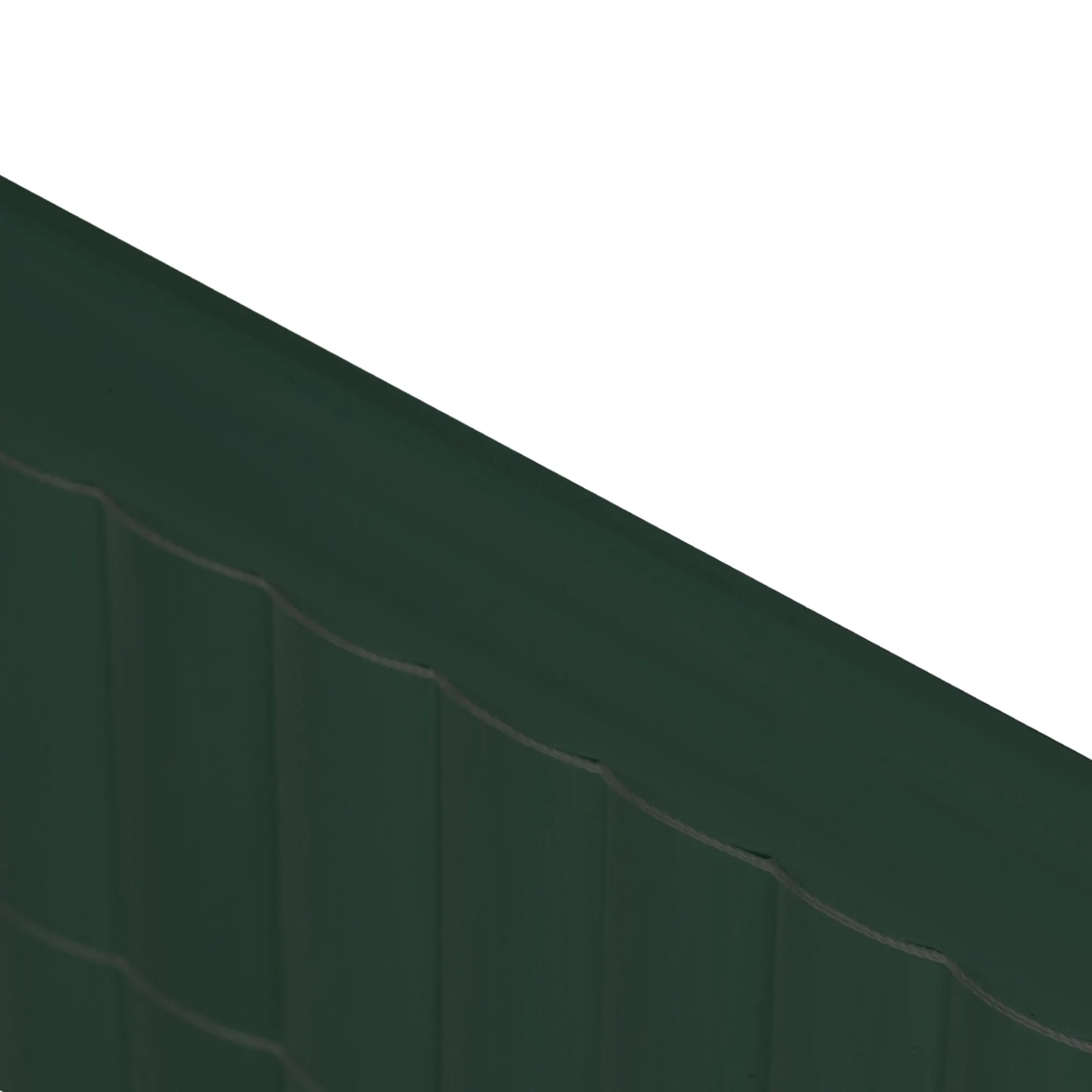 Profilo di copertura in PVC per pannelli di privacy, mostra il bordo superiore e la struttura del profilo