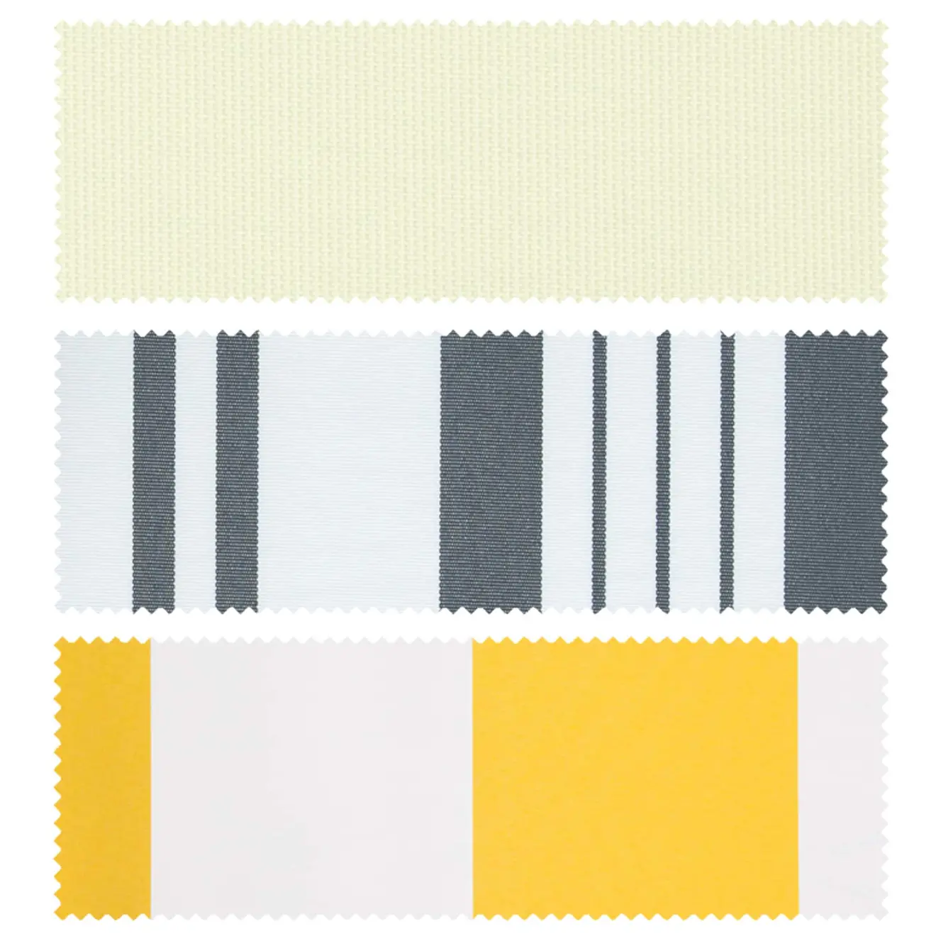 Stoffmuster für Gelenkarmmarkise Easy in verschiedenen Designs und Streifenmustern