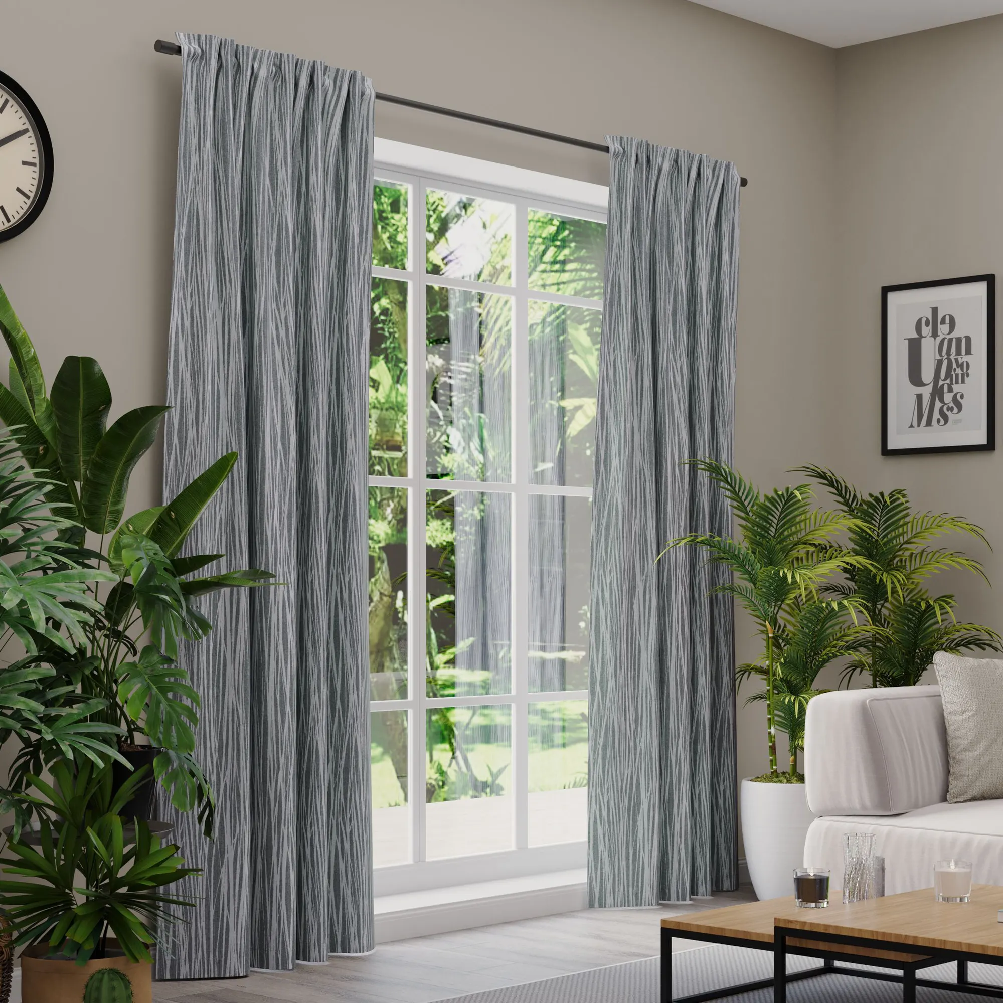 Premium Line Gardinen und Vorhänge | Eco Lines, blickdicht, dunkelgrau