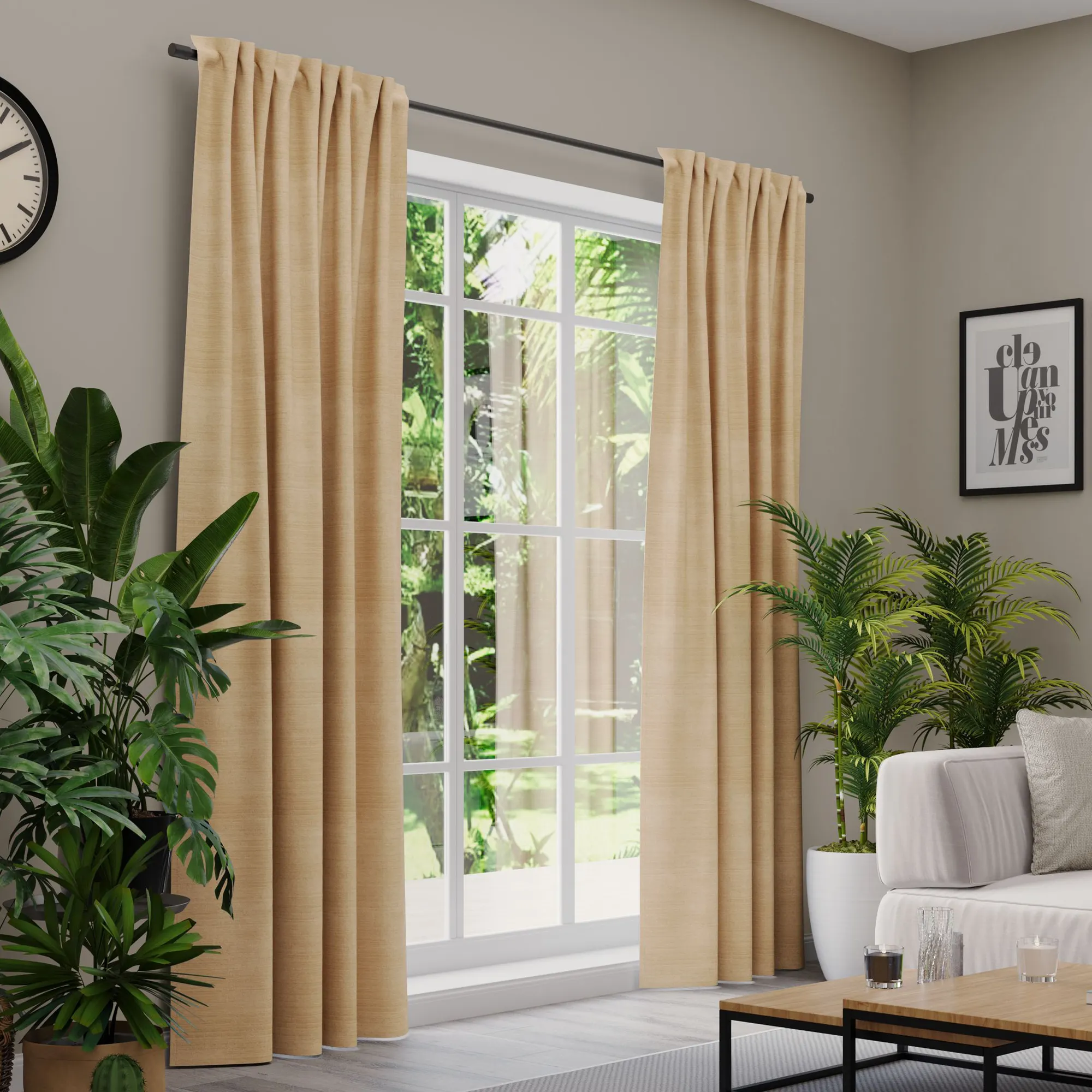 Premium Line Gardinen und Vorhänge | Velvet, blickdicht, creme