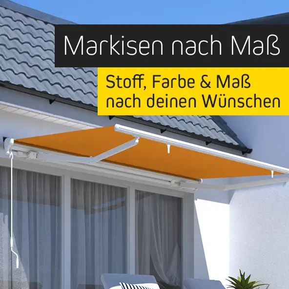Markise über Terrasse, anpassbar in Stoff, Farbe und Maß