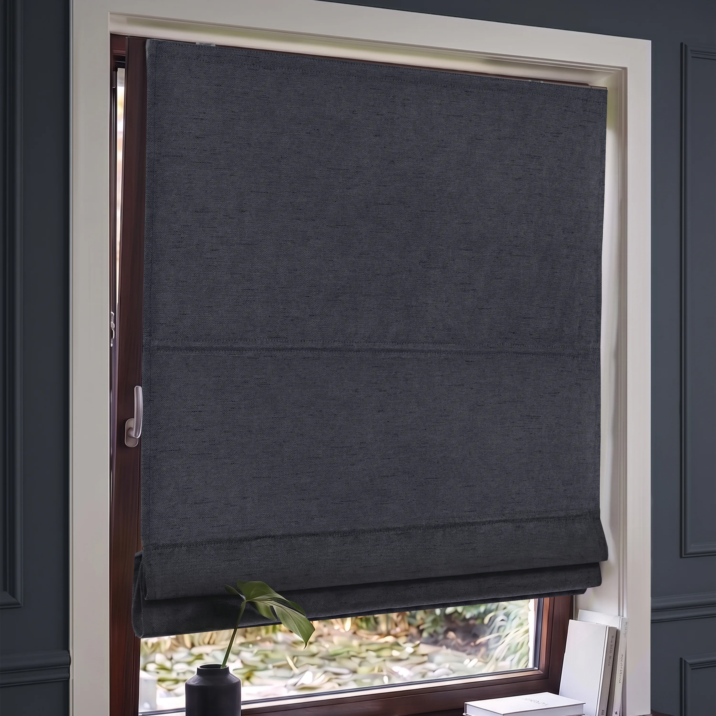 Ivora Premium Raffrollo | 40 x 130 cm, anthrazit, vollverdunkelnd