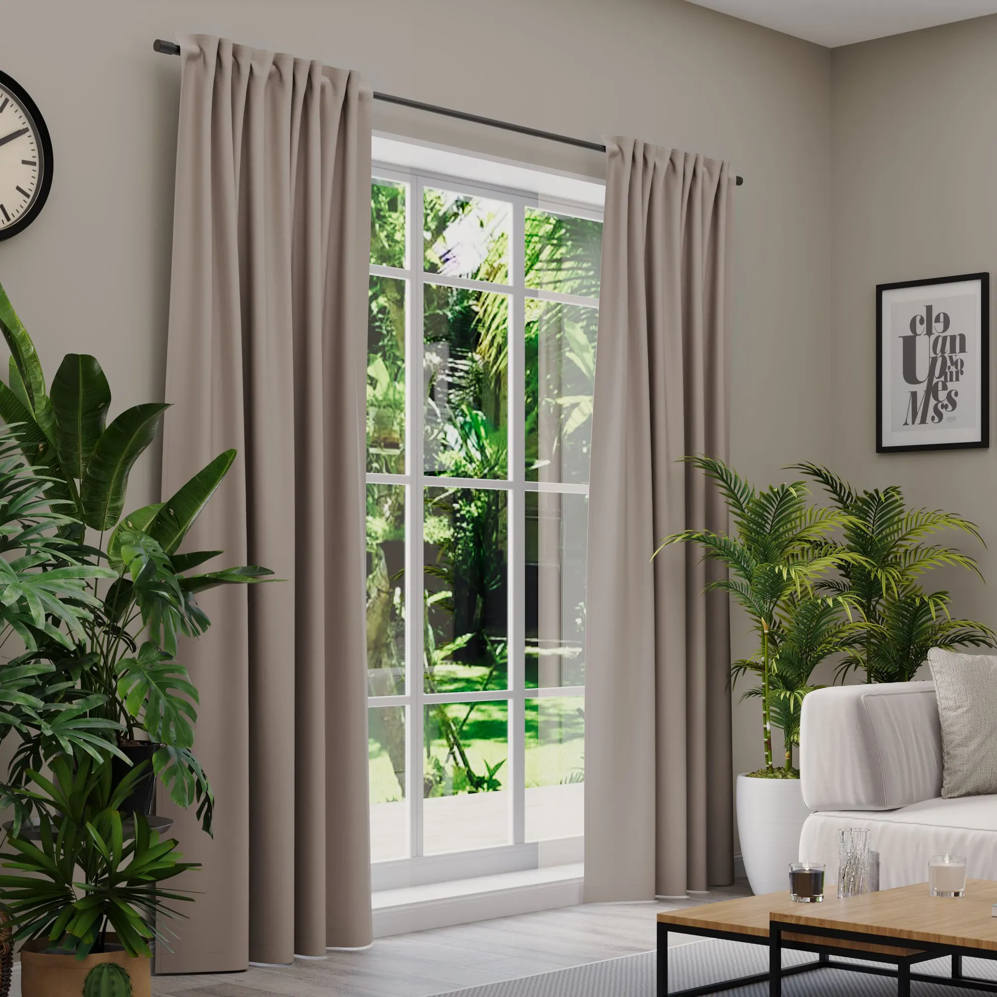 Premium Line Gardinen und Vorhänge | Nightfall, verdunkelnd, beige 