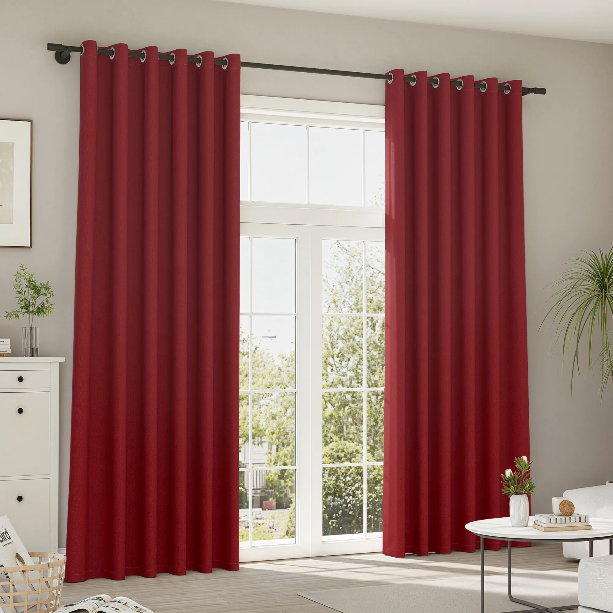 Rideaux et voilages Pure Line | Plush, obscurcissement total, bordeaux