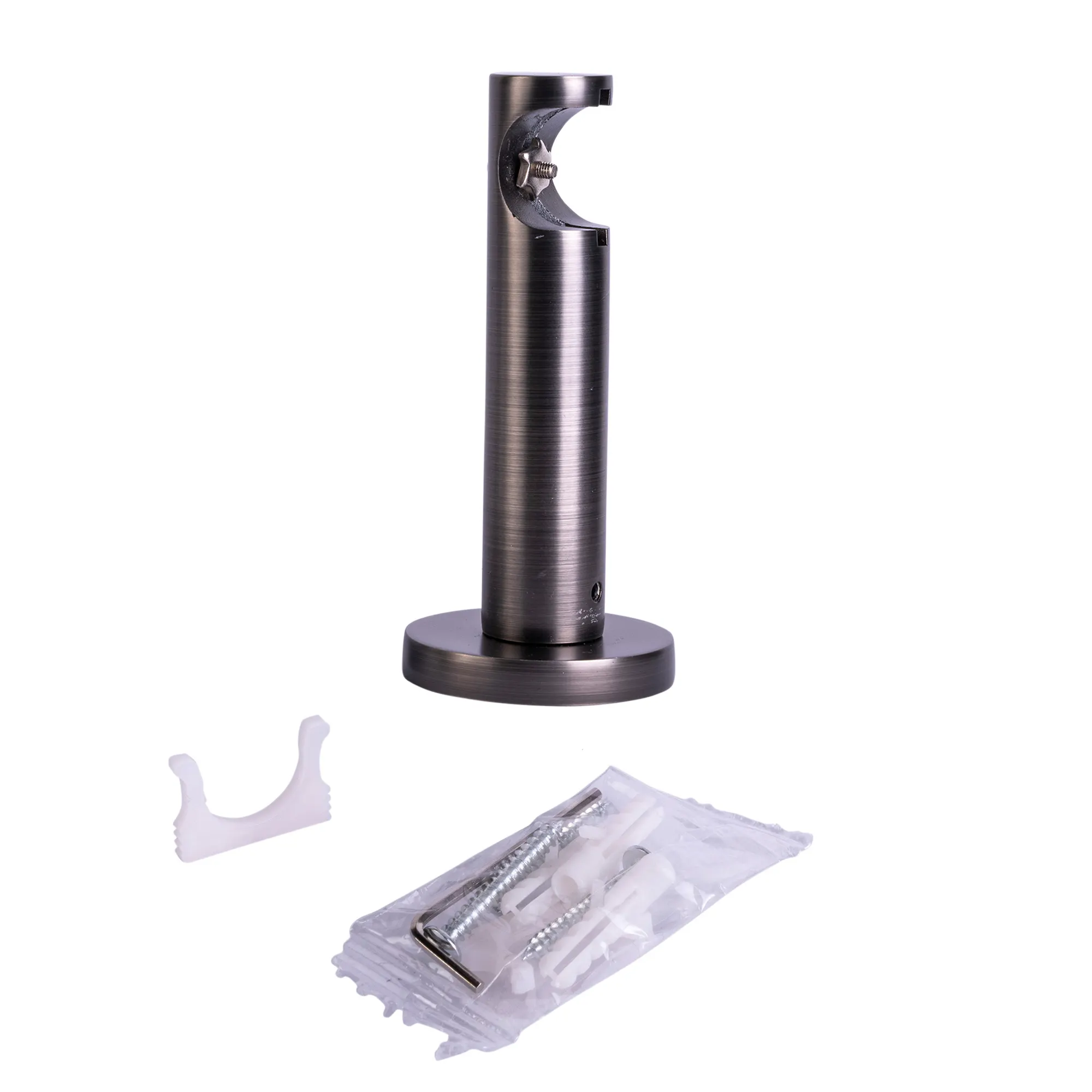 Uchwyt ścienny do karnisza / karnisz z Szyna | ⌀19 mm, antracytowy szczotkowany, 1 szyna