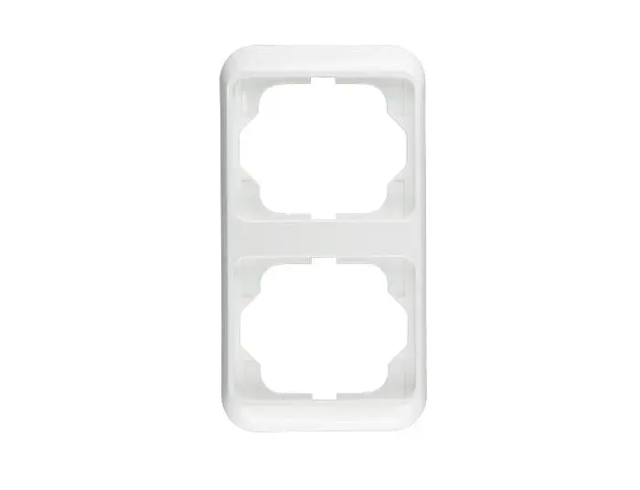 Zweifach-Rahmen für Schalter oder Steckdosen, vertikal angeordnet, glänzende Oberfläche