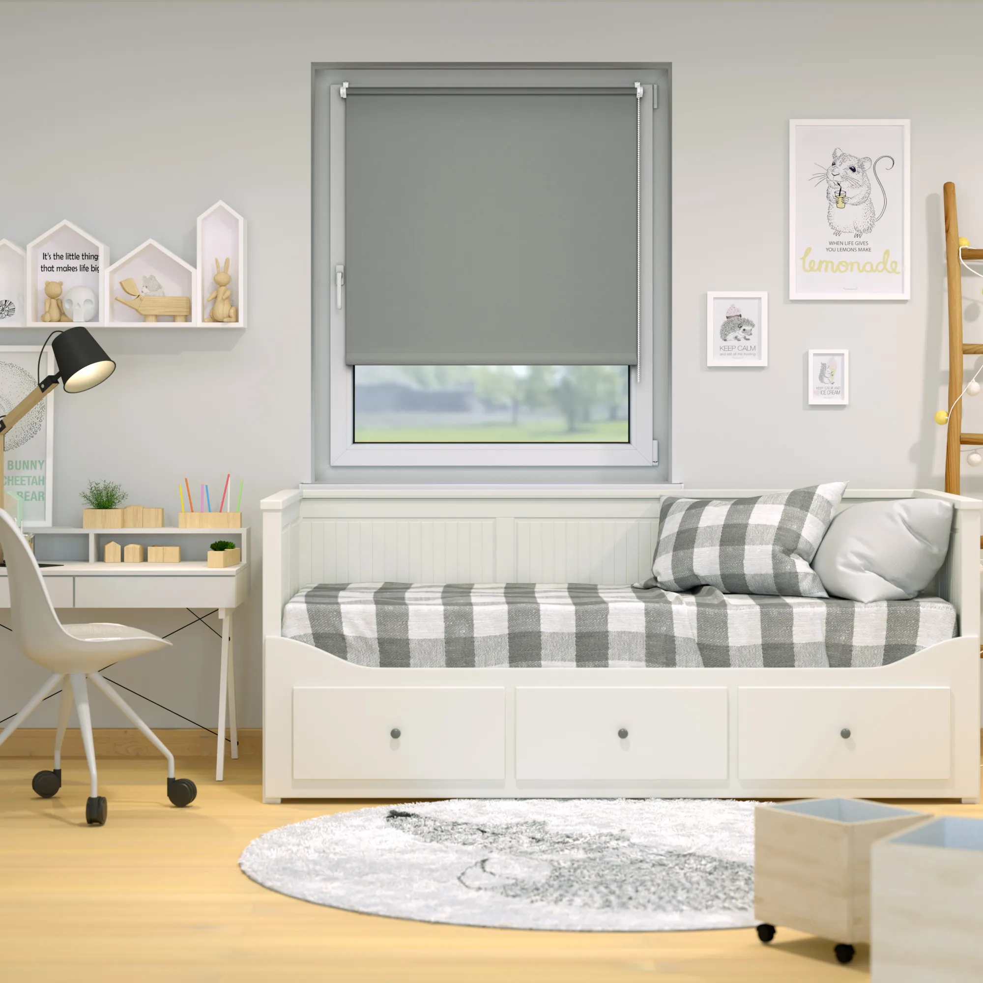 Estor Enrollable Opaco Tenebra Klemmfix | 105 x 220 cm, gris