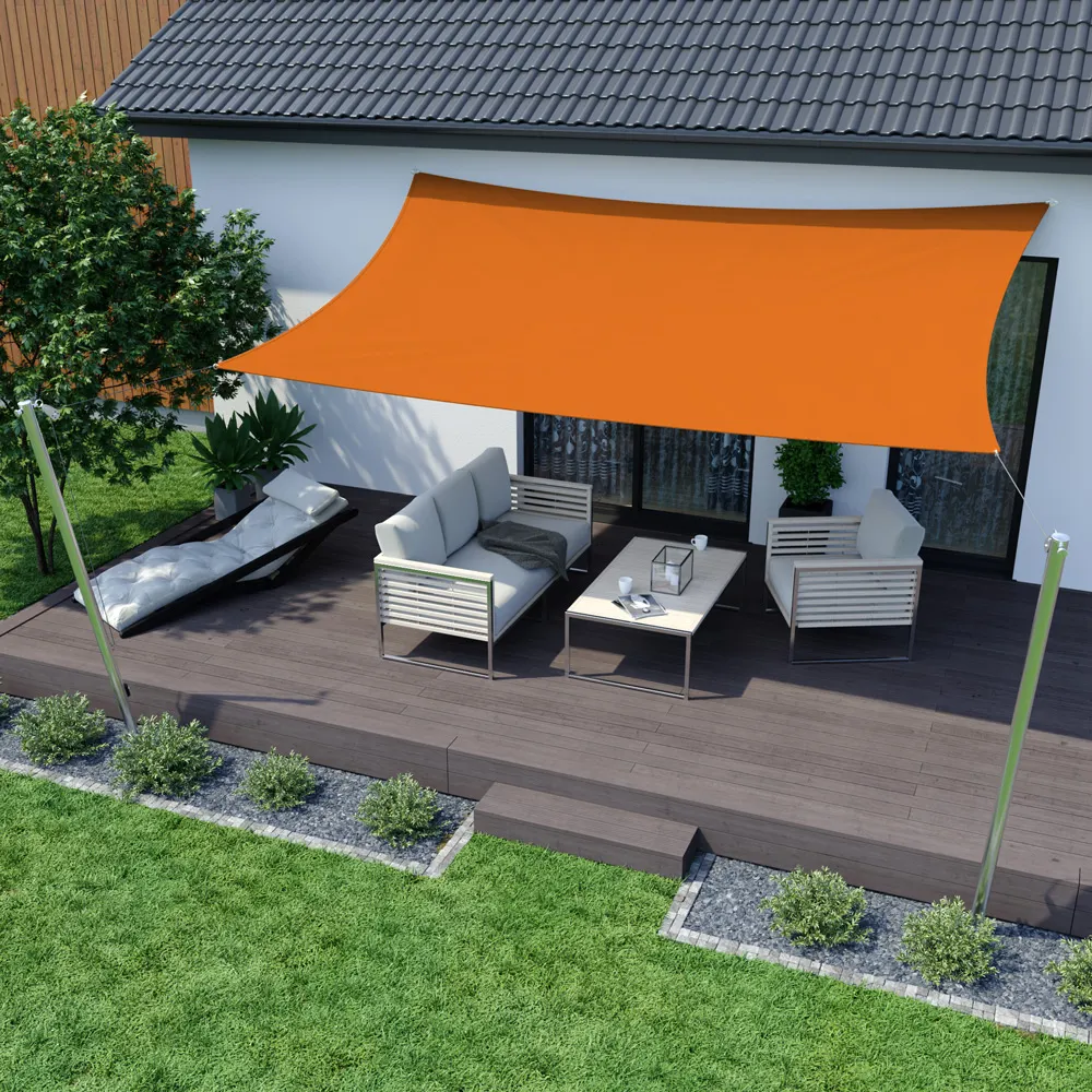 Toldo Vela - Poliestere / Impermeable | 5,0 x 4,0 m, rectangular, naranja