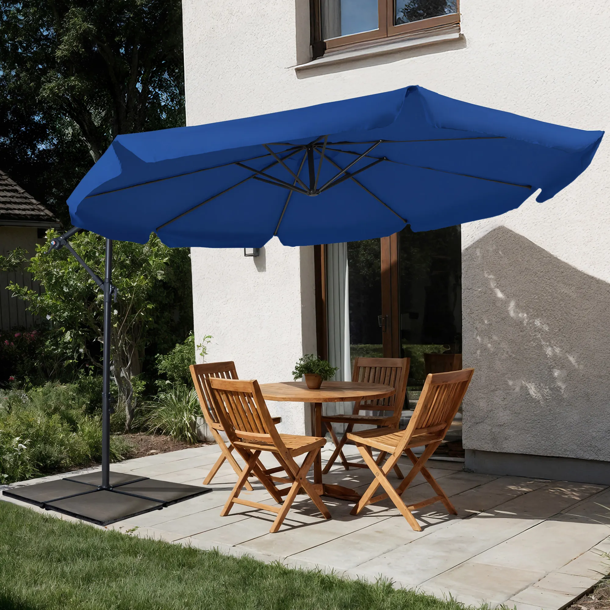 Basic Gartenschirm Rund | 3 m, marineblau