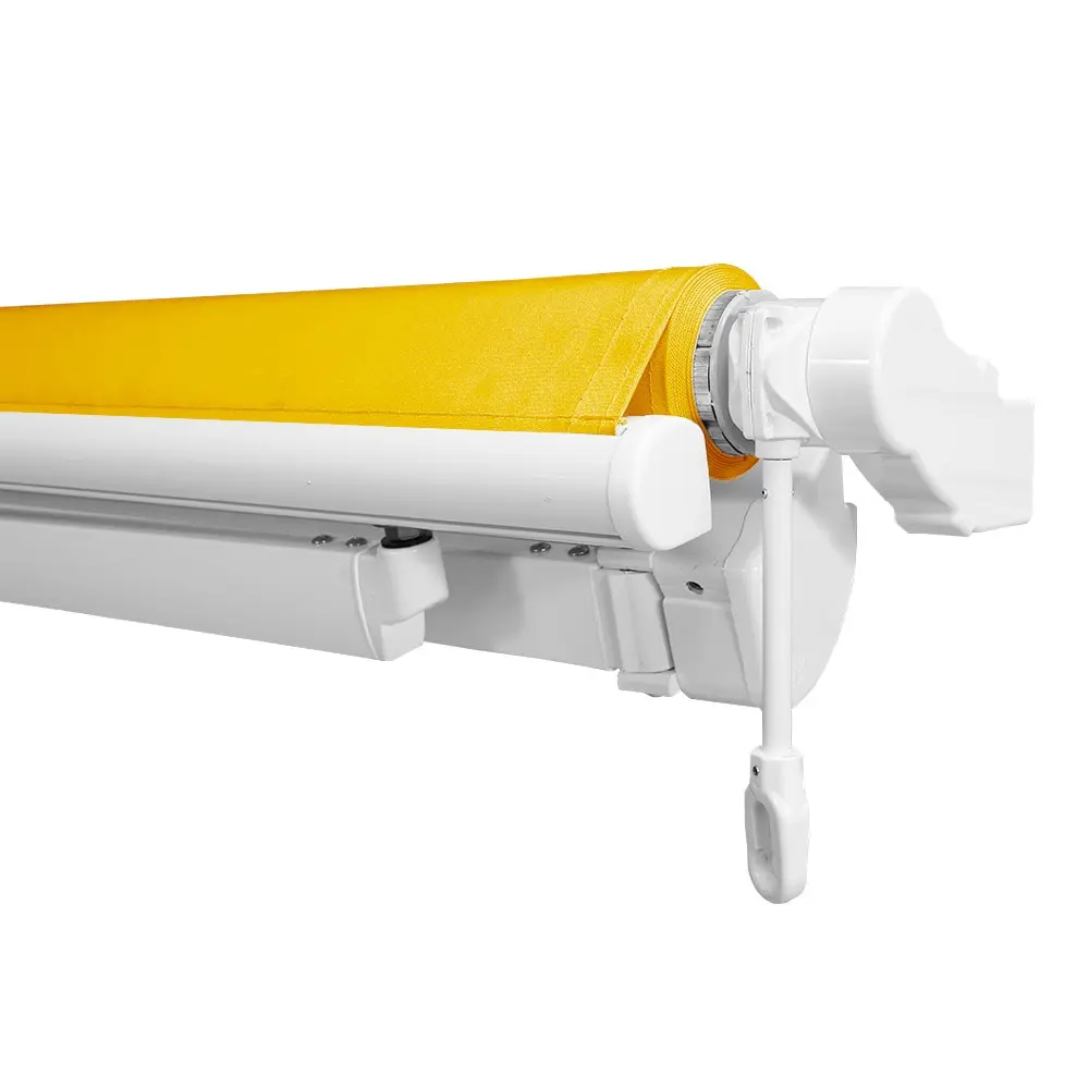 Offene Gelenkarmmarkise mit einziehbarem Tuch und mechanischem Arm, maßgefertigt