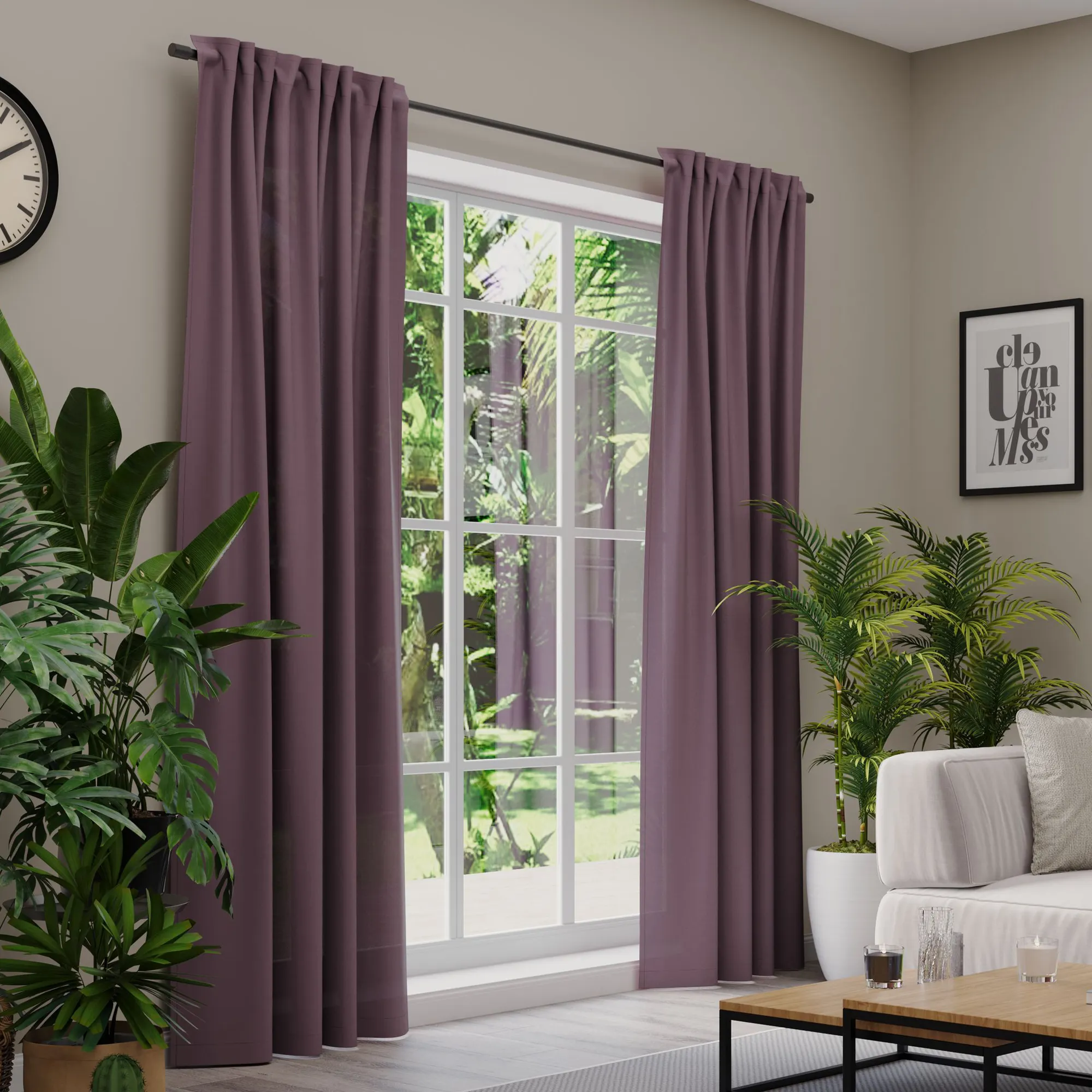 Premium Line Gardinen und Vorhänge | Even, blickdicht, lila 