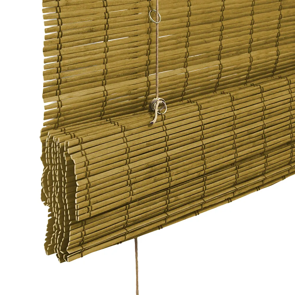 Rullo in bambù con meccanismo a corda, composto da lamelle orizzontali