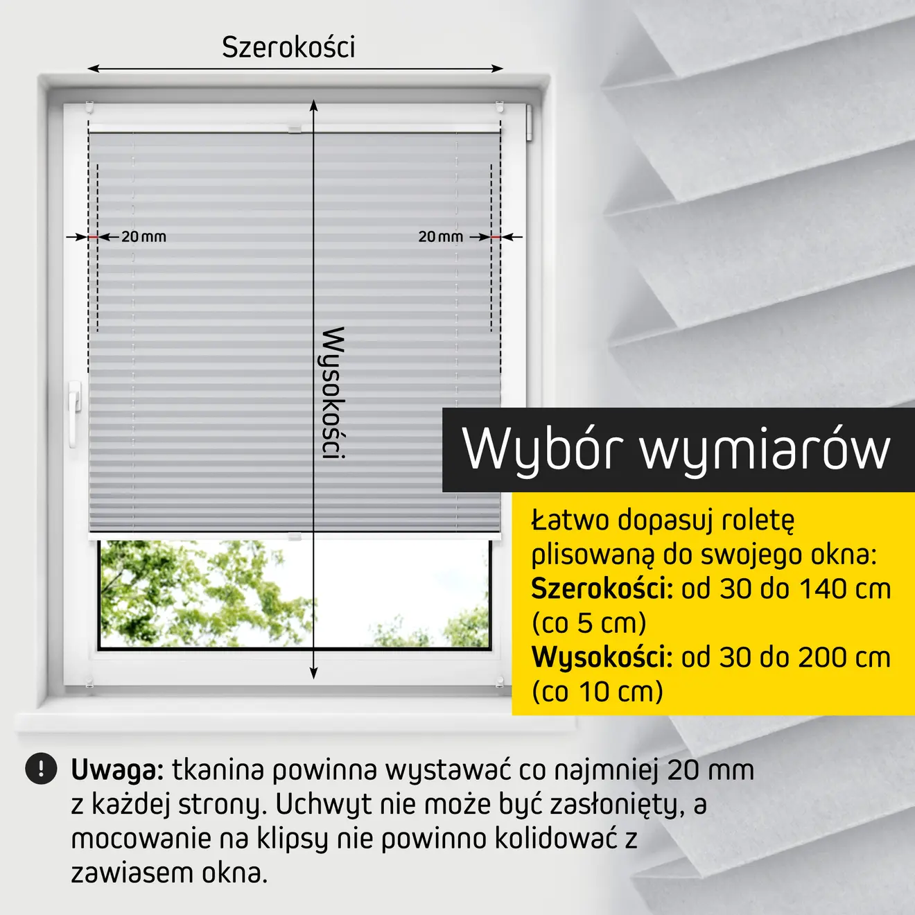 Grafika wymiarowa do wyboru rozmiaru