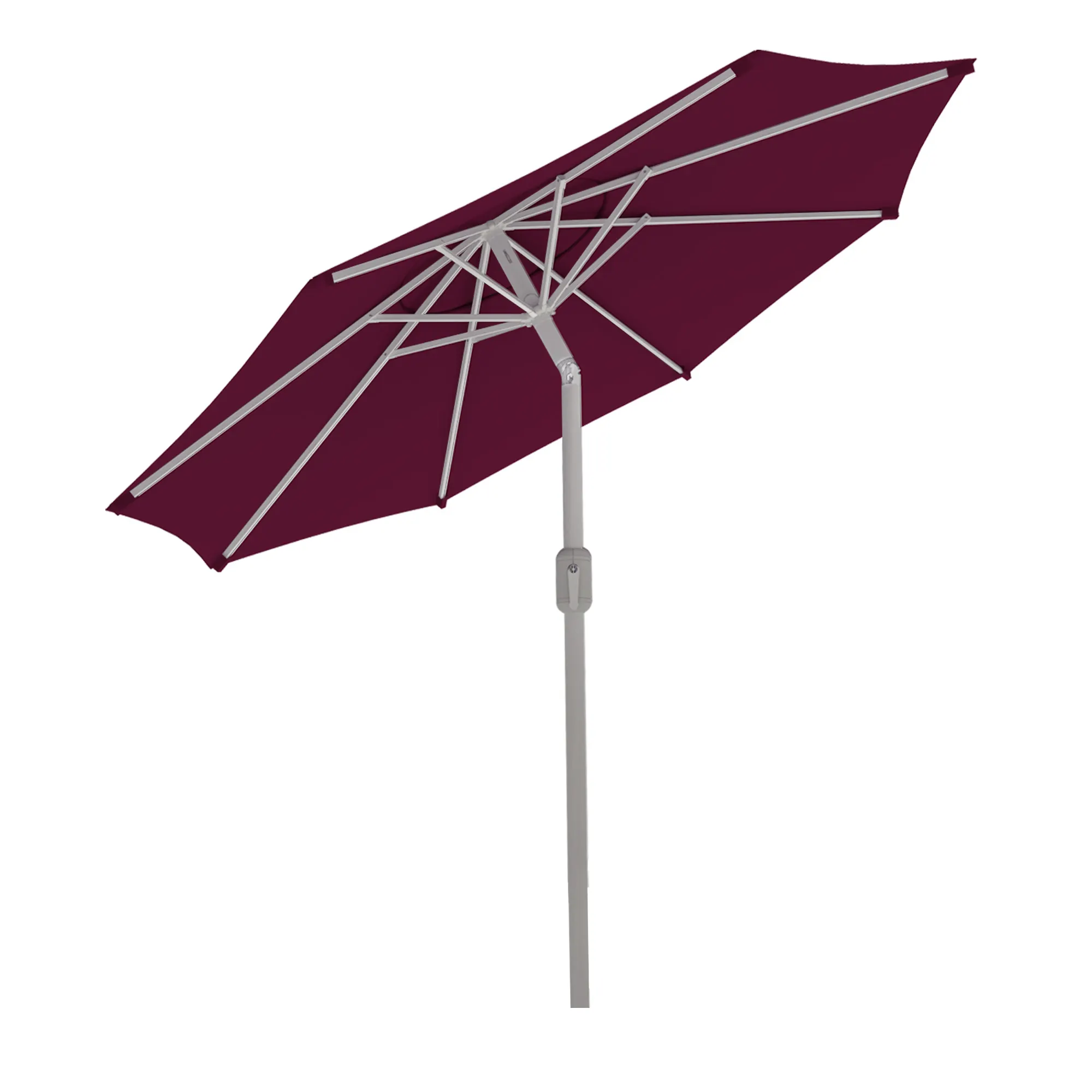 Parasol interpara | 3,5 m, rond, bordeaux | armature, argenté