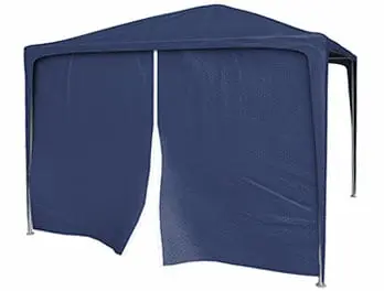 Pavillon mit Seitenteilen und offenem Eingang, geeignet für Outdoor-Veranstaltungen