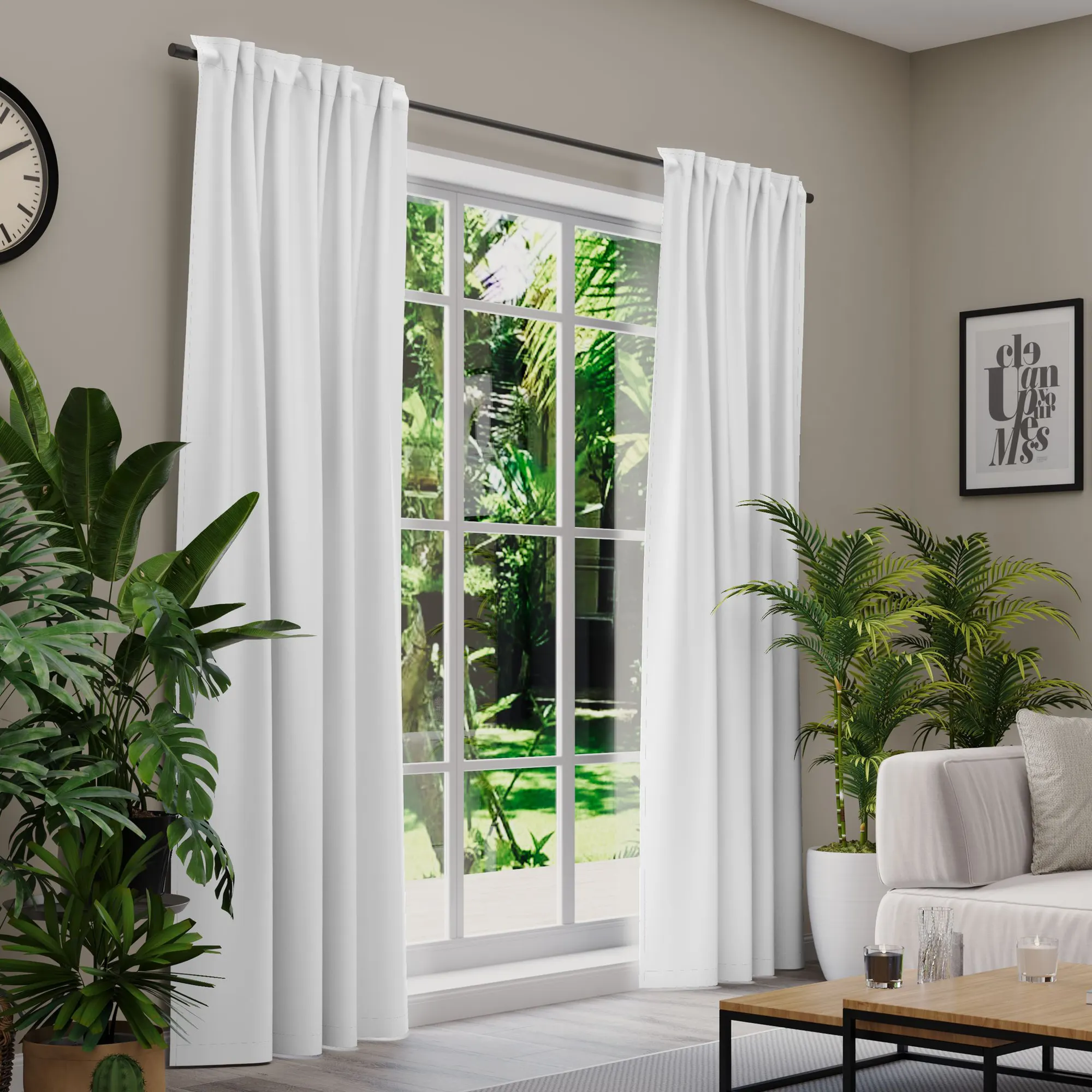 Premium Line Gardinen und Vorhänge | Nightfall, verdunkelnd, weiß