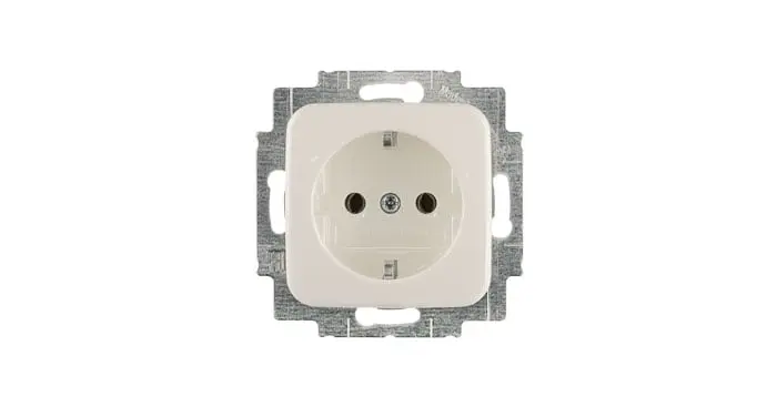 Steckdose Duro 2000 SI, quadratische Form, zwei Steckplätze, Montageplatte sichtbar