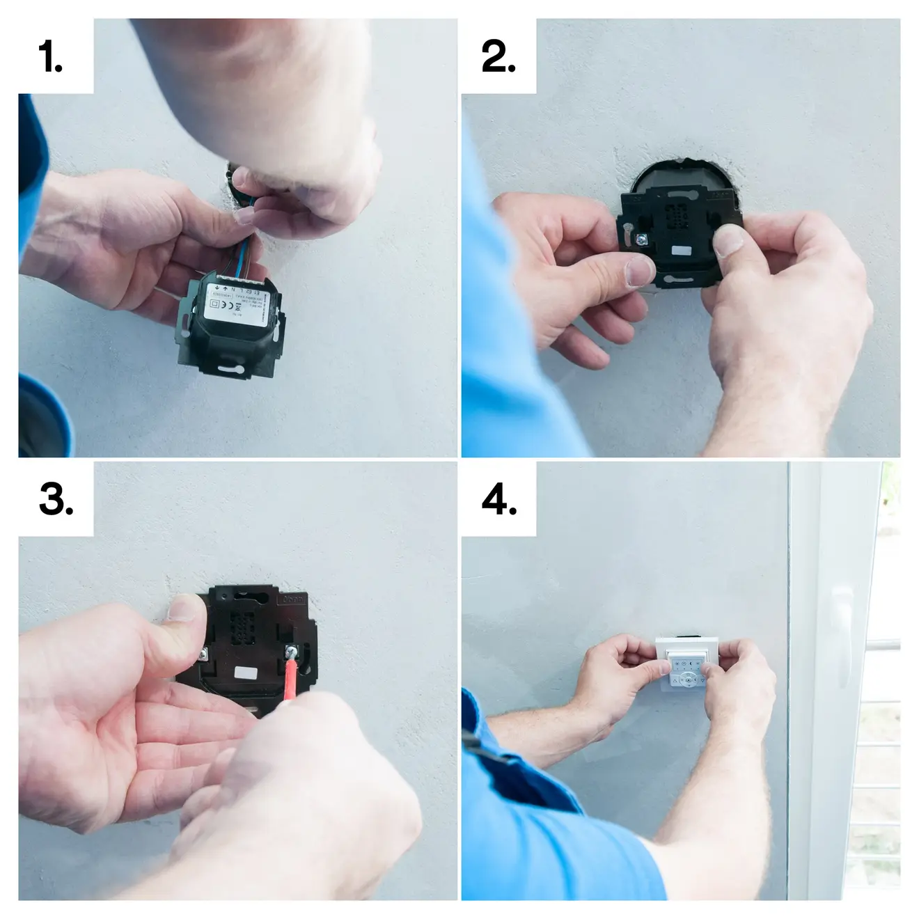 Montage einer Zeitschaltuhr in vier Schritten an einer Wand