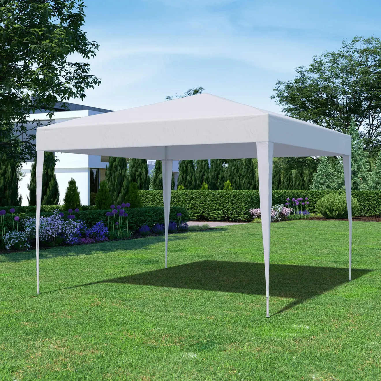 Freistehender Pavillon im Garten, rechteckige Form, geeignet für Outdoor-Veranstaltungen