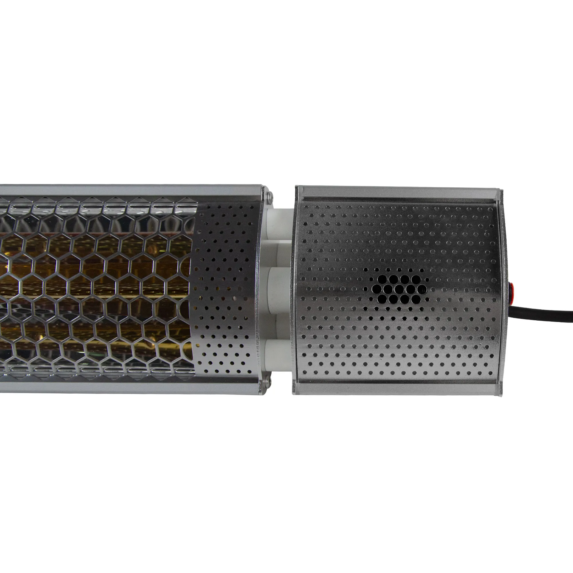 Riscaldatore a infrarossi alogeni con struttura a nido d'ape e involucro perforato, potenza 2000 Watt
