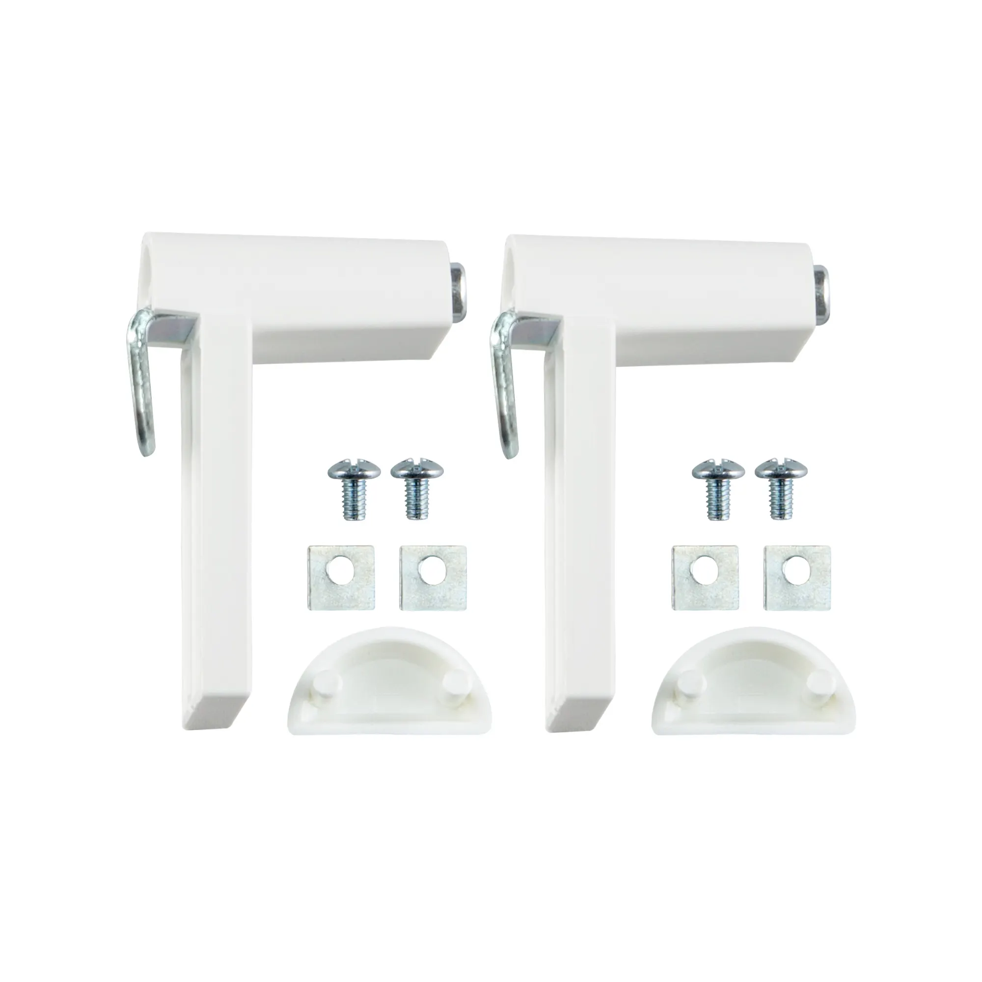 Due Klemmfix Universal-Klemmhalter con viti e parti di fissaggio per finestre in plastica