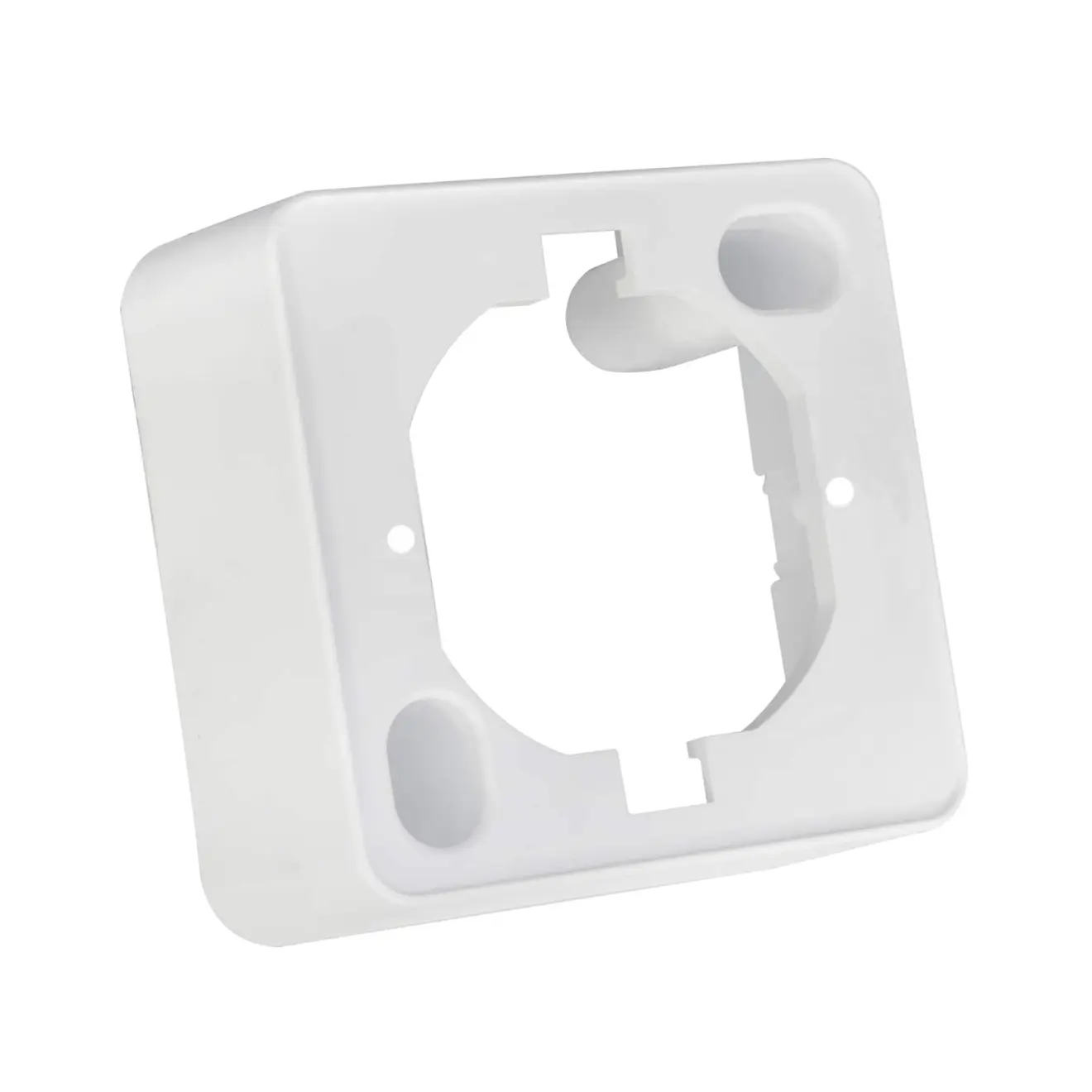 Aufputzrahmen für universelle Anwendungen, rechteckige Form mit Aussparungen und Befestigungslöchern