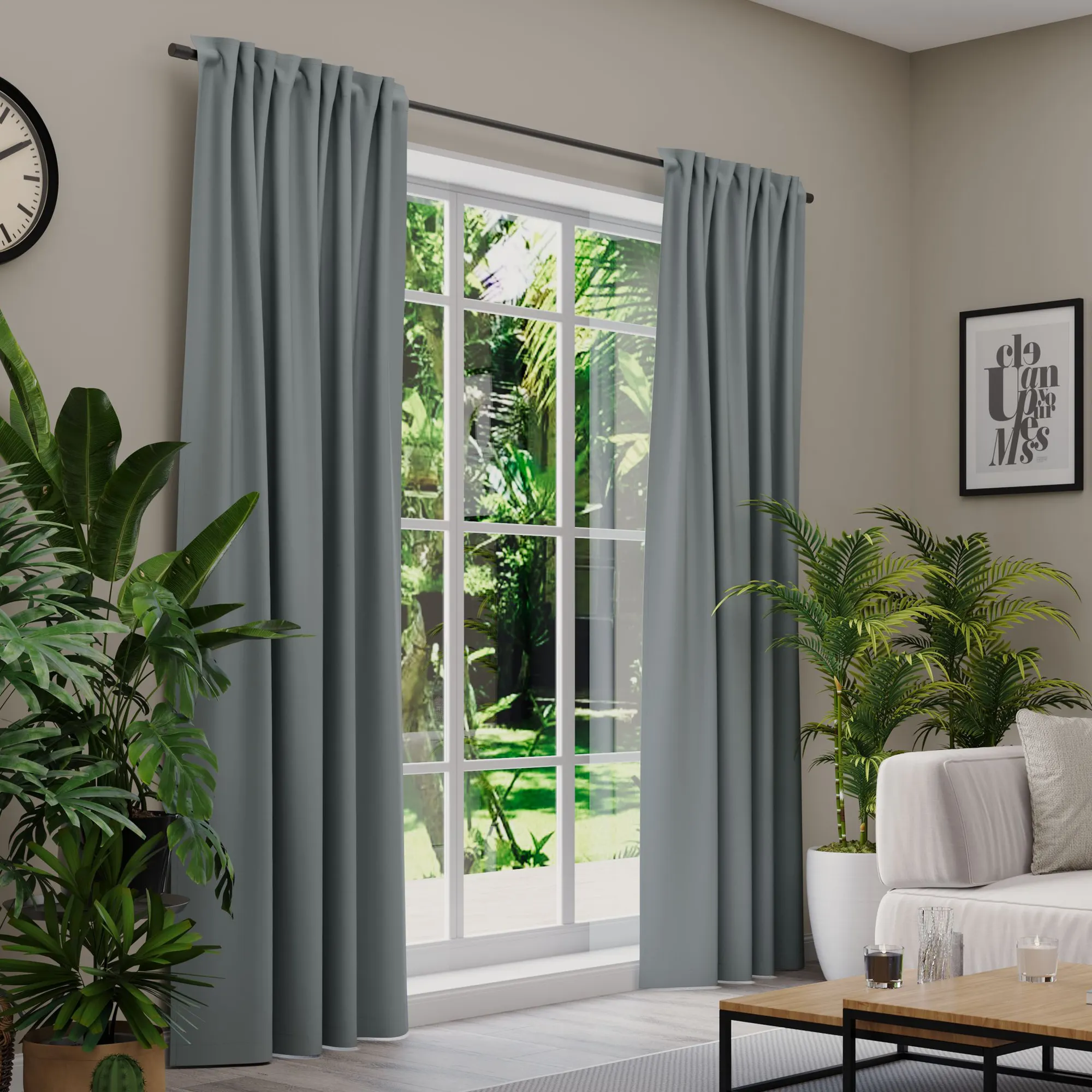 Premium Line Gardinen und Vorhänge | Nightfall, verdunkelnd, grau-blau