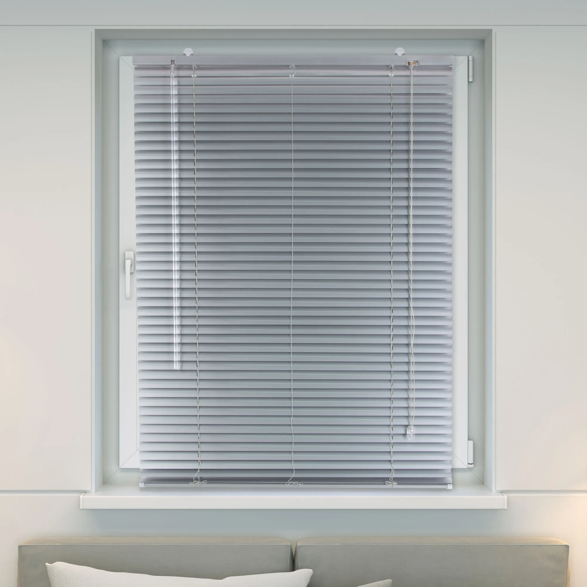 Persiana Veneciana de Aluminio | 80 x 175 cm, plateado brillante