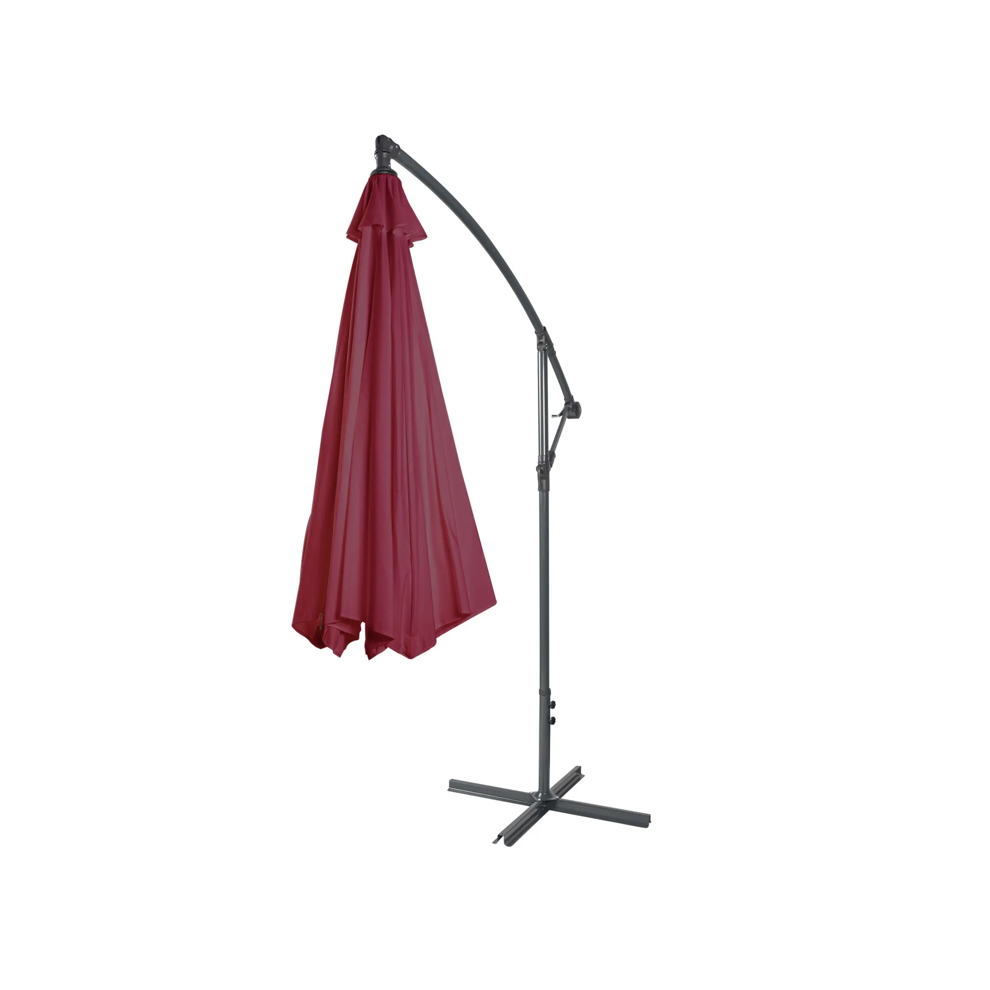 Ombrellone freestanding con struttura curva e telo chiuso