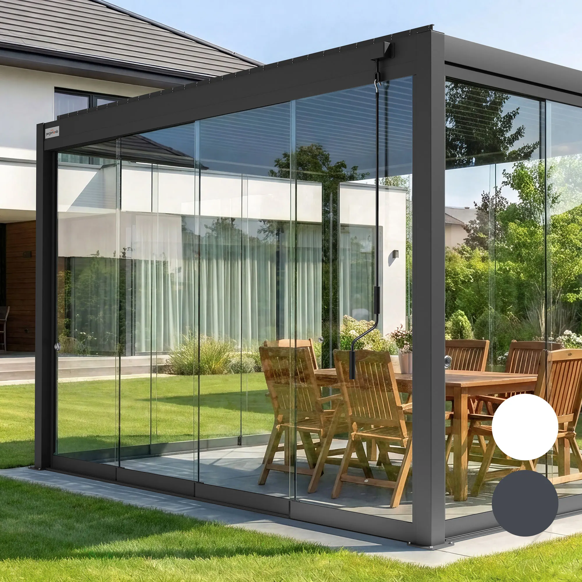 Glasschiebetüren für Pergola (Typ nach Wahl)