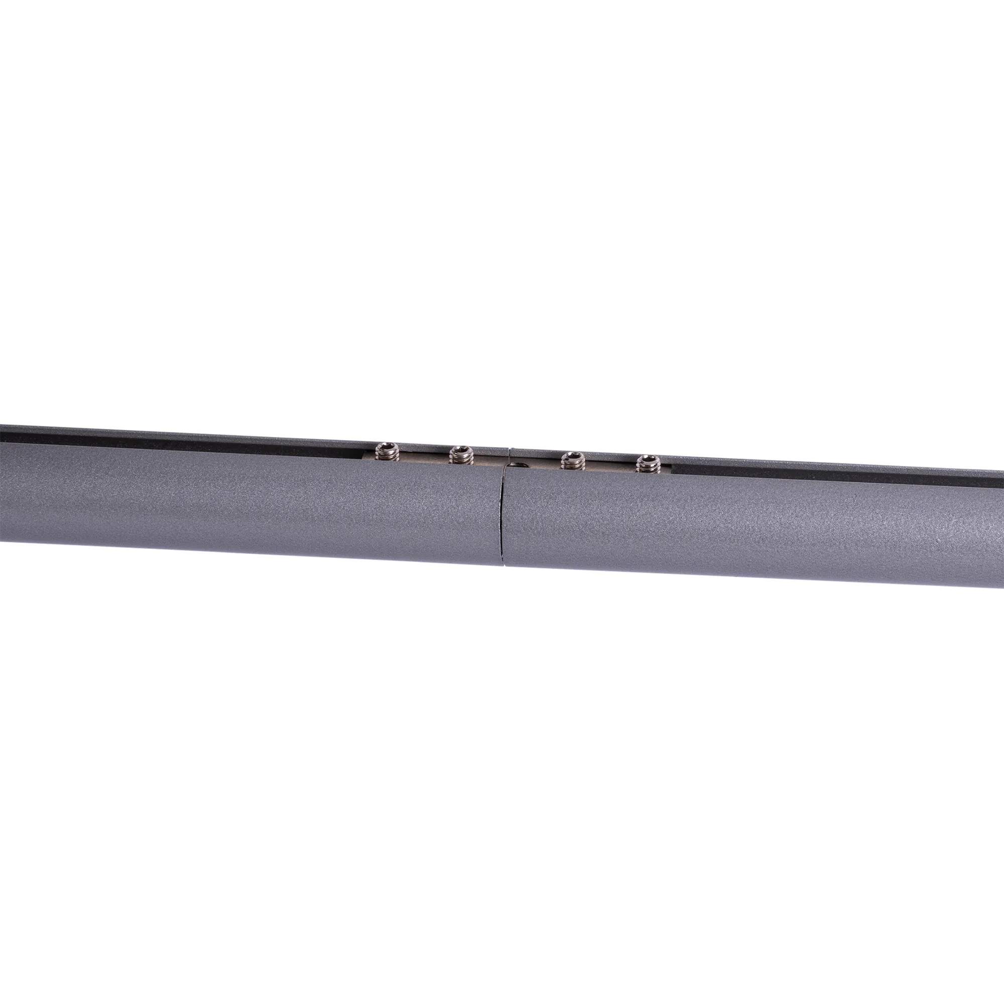 Connettore per asta per tende con coulisse, forma cilindrica, elemento di connessione visibile