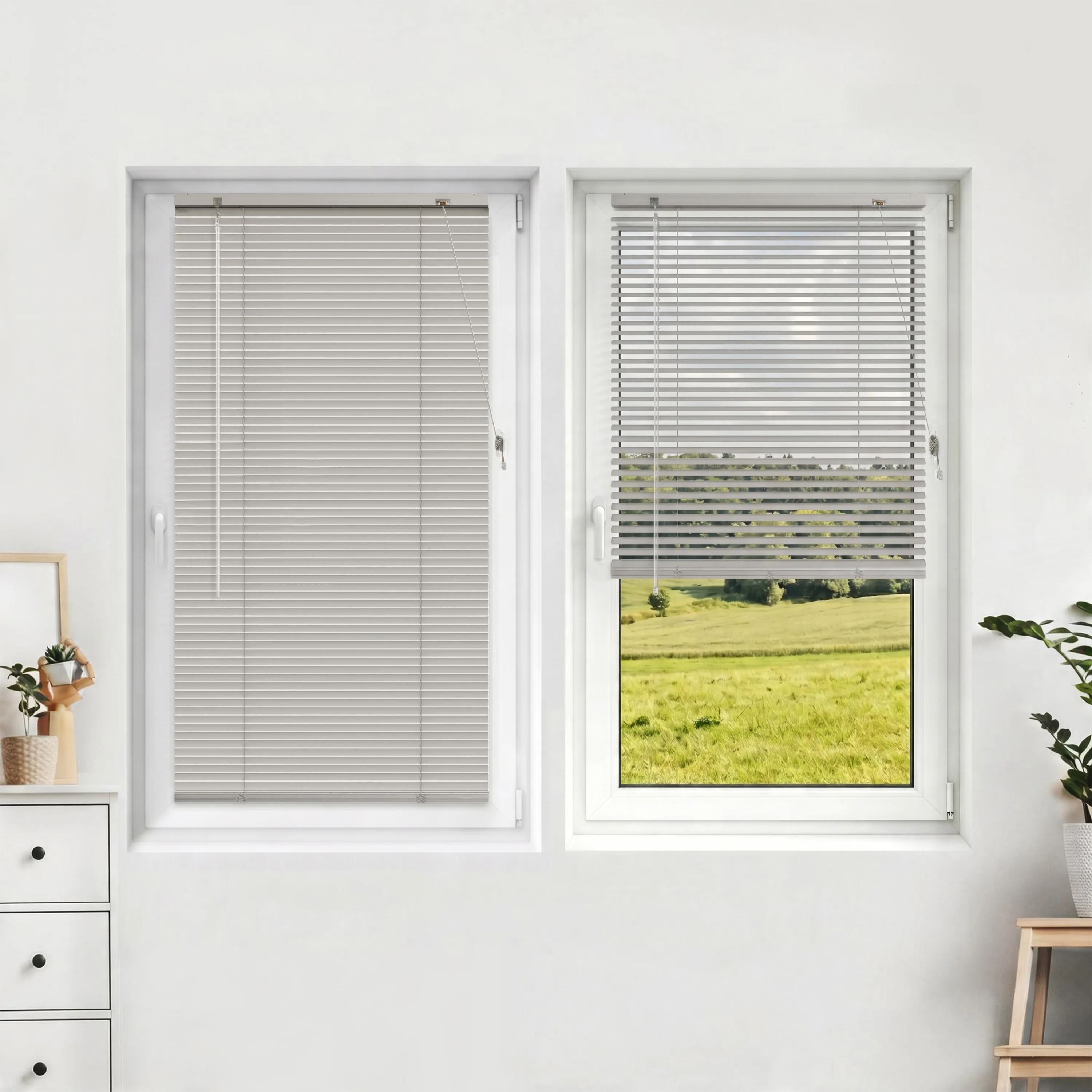 LightLess Prime Aluminium-Jalousie | 25 mm, verdunkelnd, 80 x 200 cm, grau-beige matt