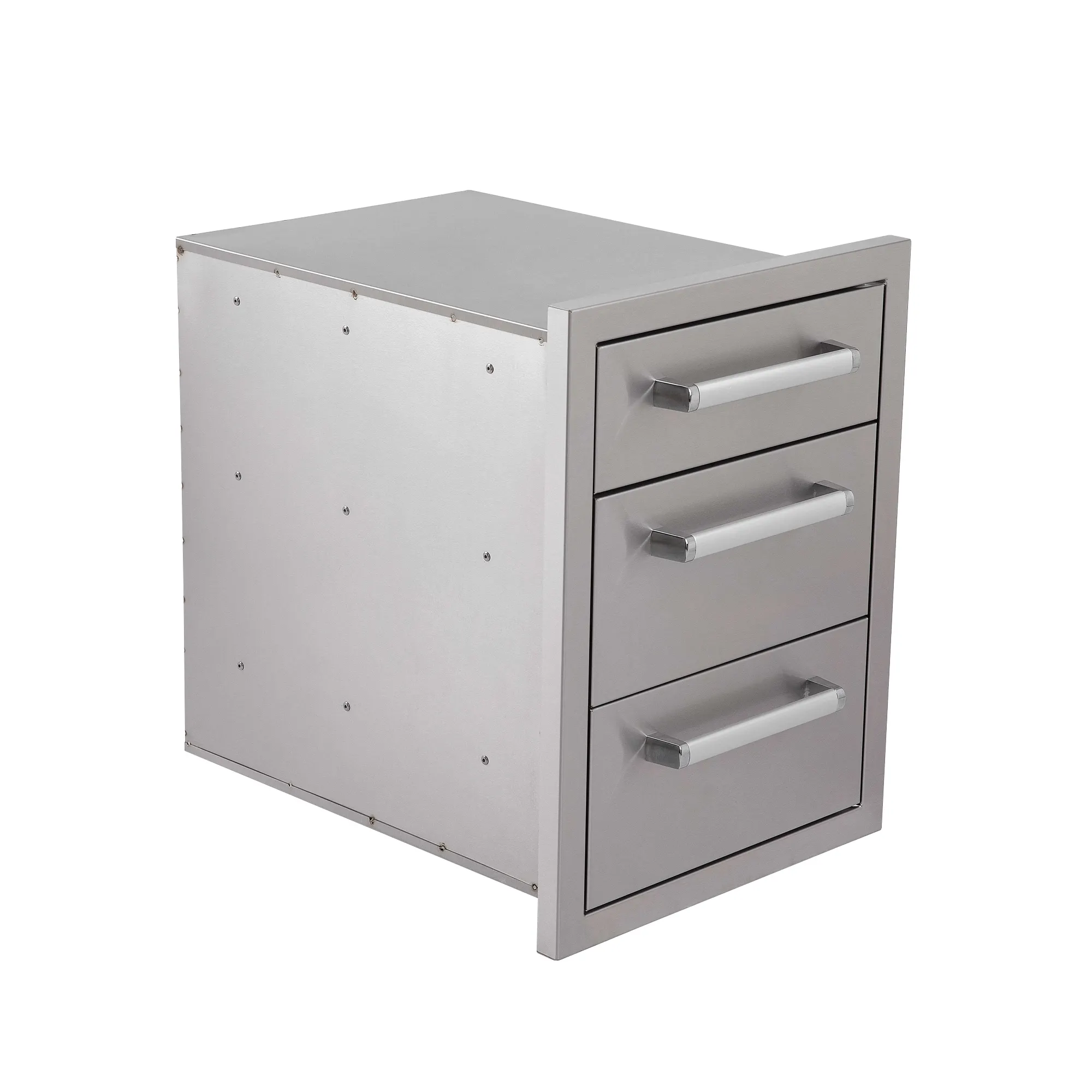 Edelstahl-Einbaumodul | Dreifachschublade