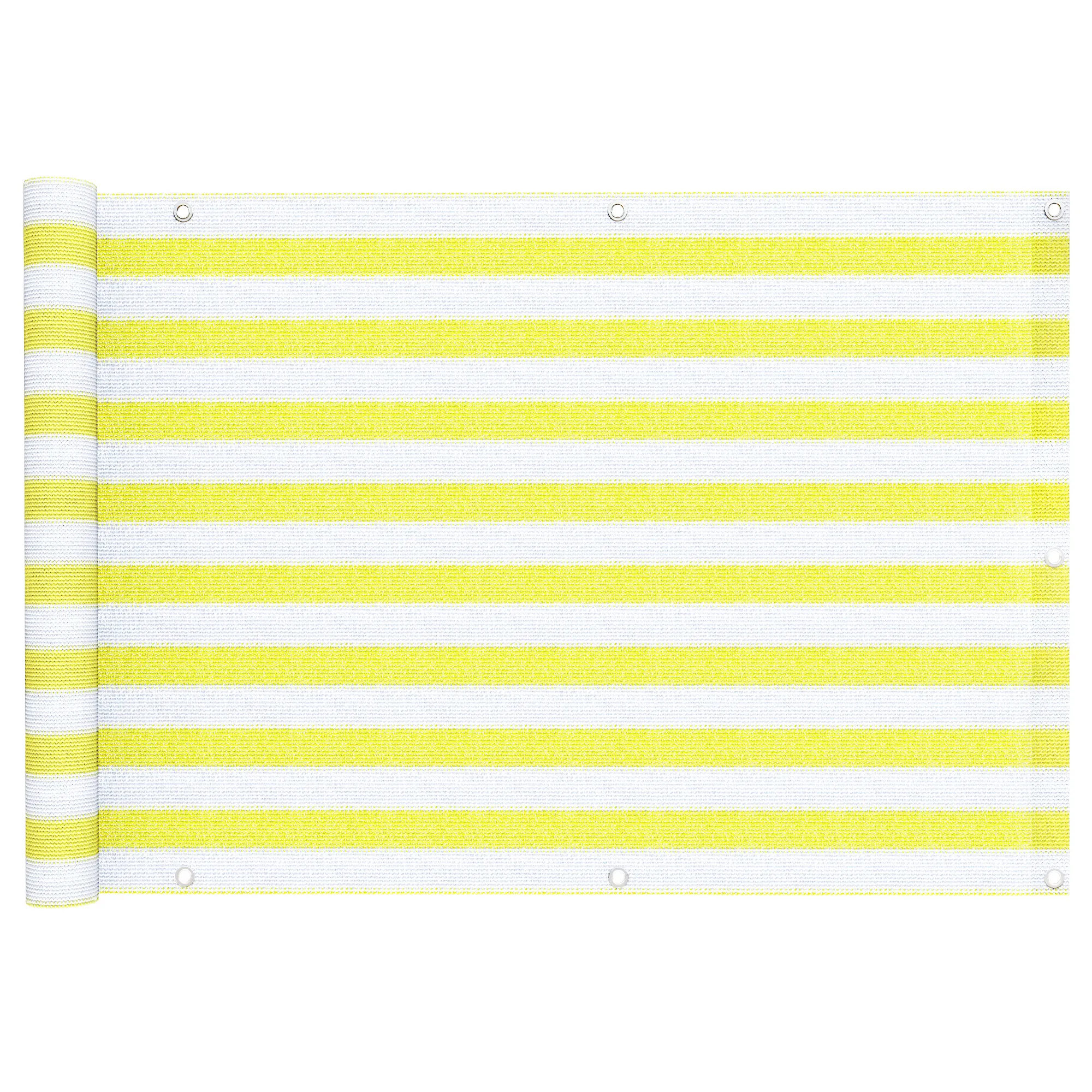 Balkonbespannung - HDPE / atmungsaktiv | 300 x 90 cm, gelb-weiß