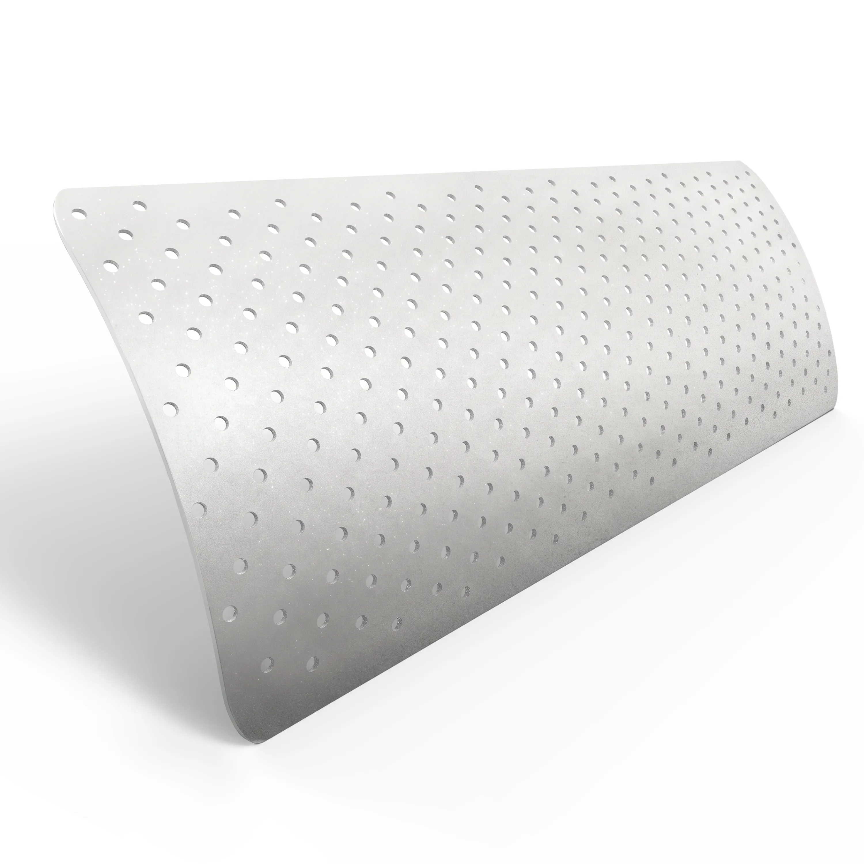 Muestra de lama para veneciana de aluminio a medida | 50 mm, 423P plateado, mate, perforado