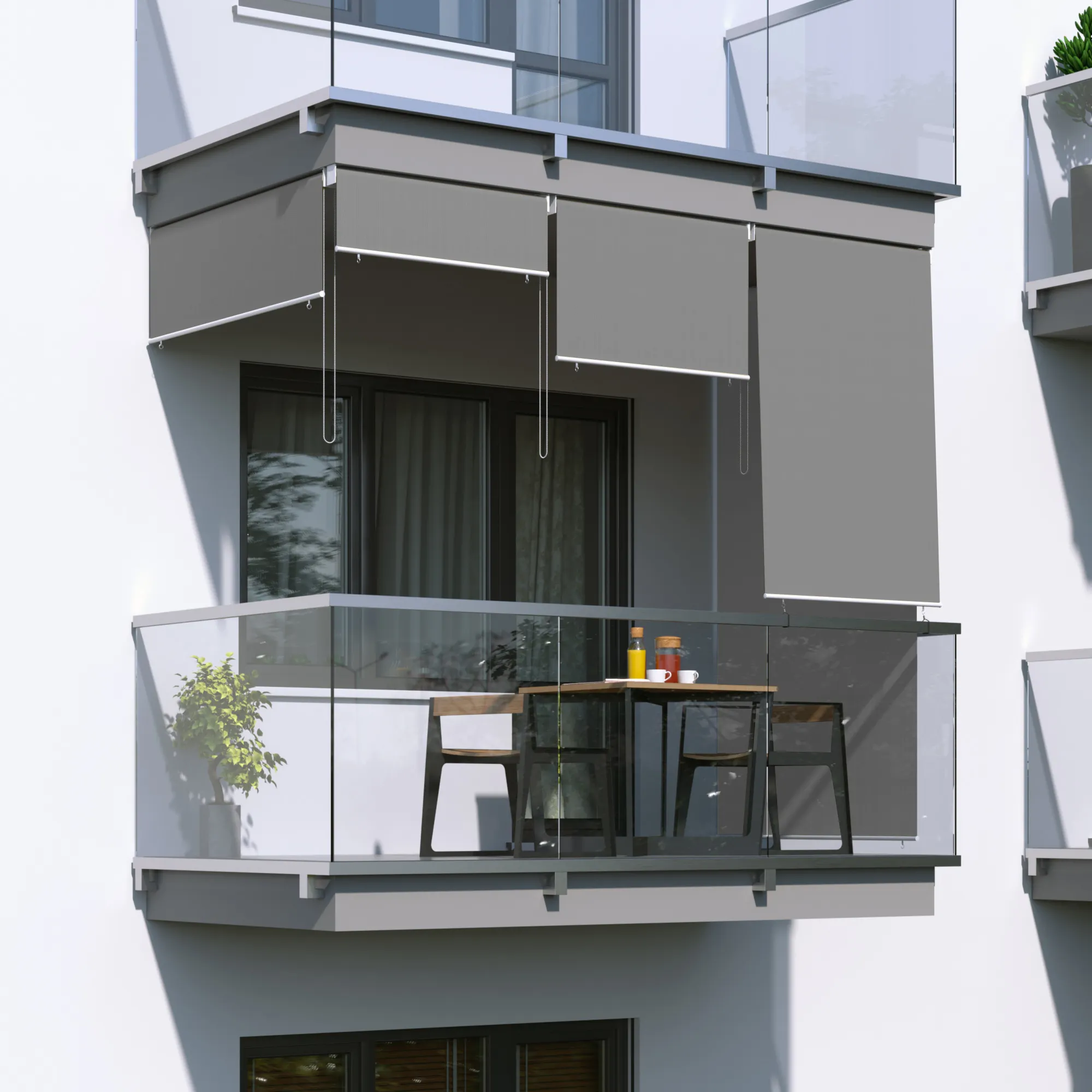 Toldo Vertical para Balcón | 140 x 140 cm, gris