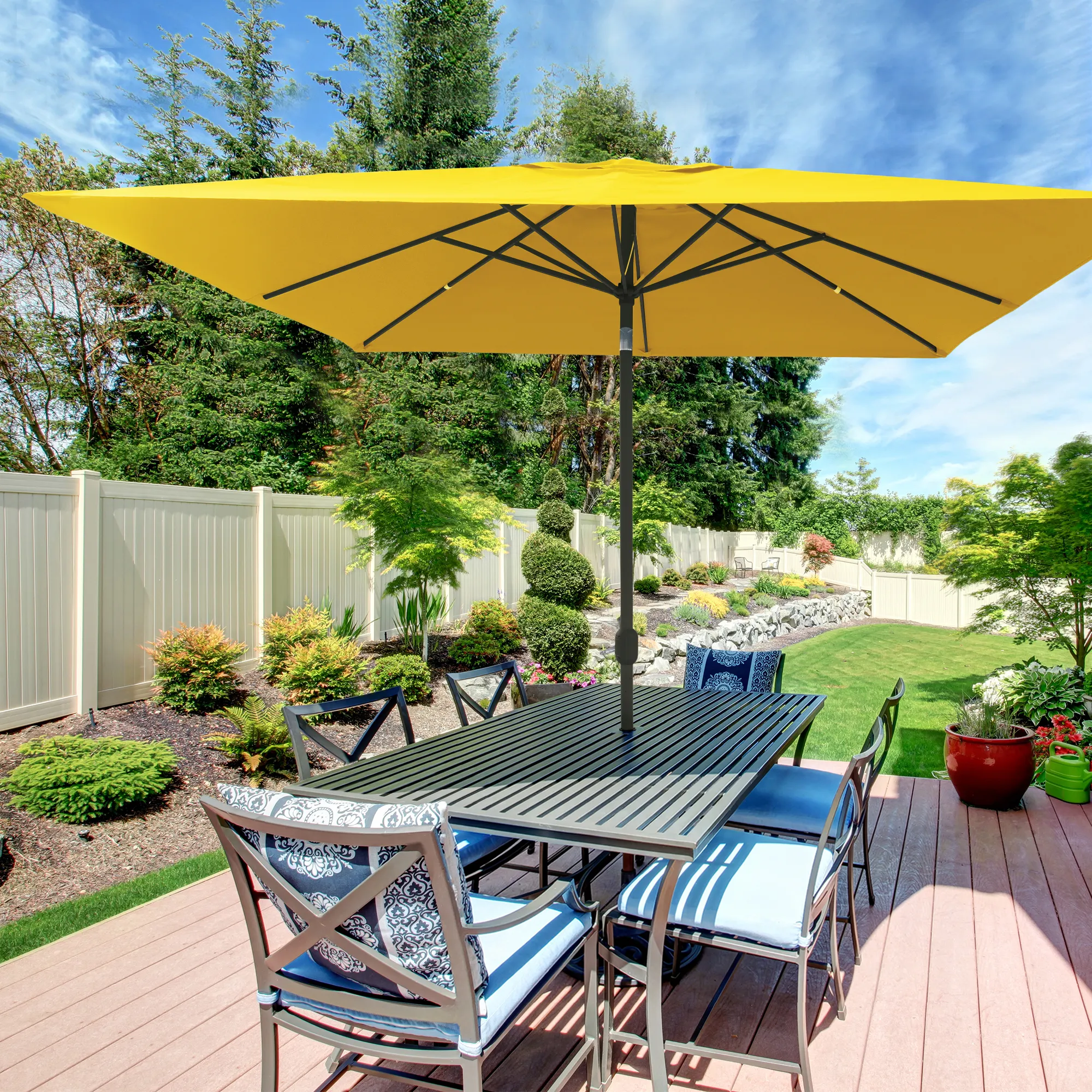 Parasol Interpara kwadratowy  | 3 x 3 m, żółty / stelaż: antracytowy