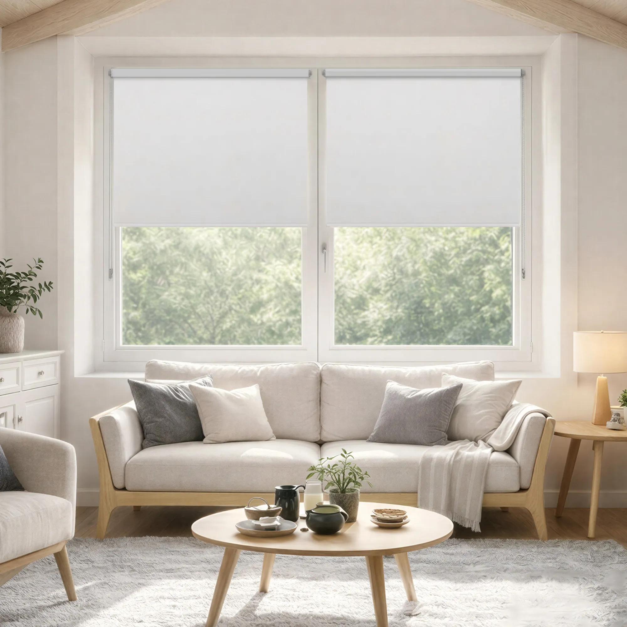 Roleta materiałowa zaciemniająca Tenebra Klemmfix | 35 x 160 cm, biały