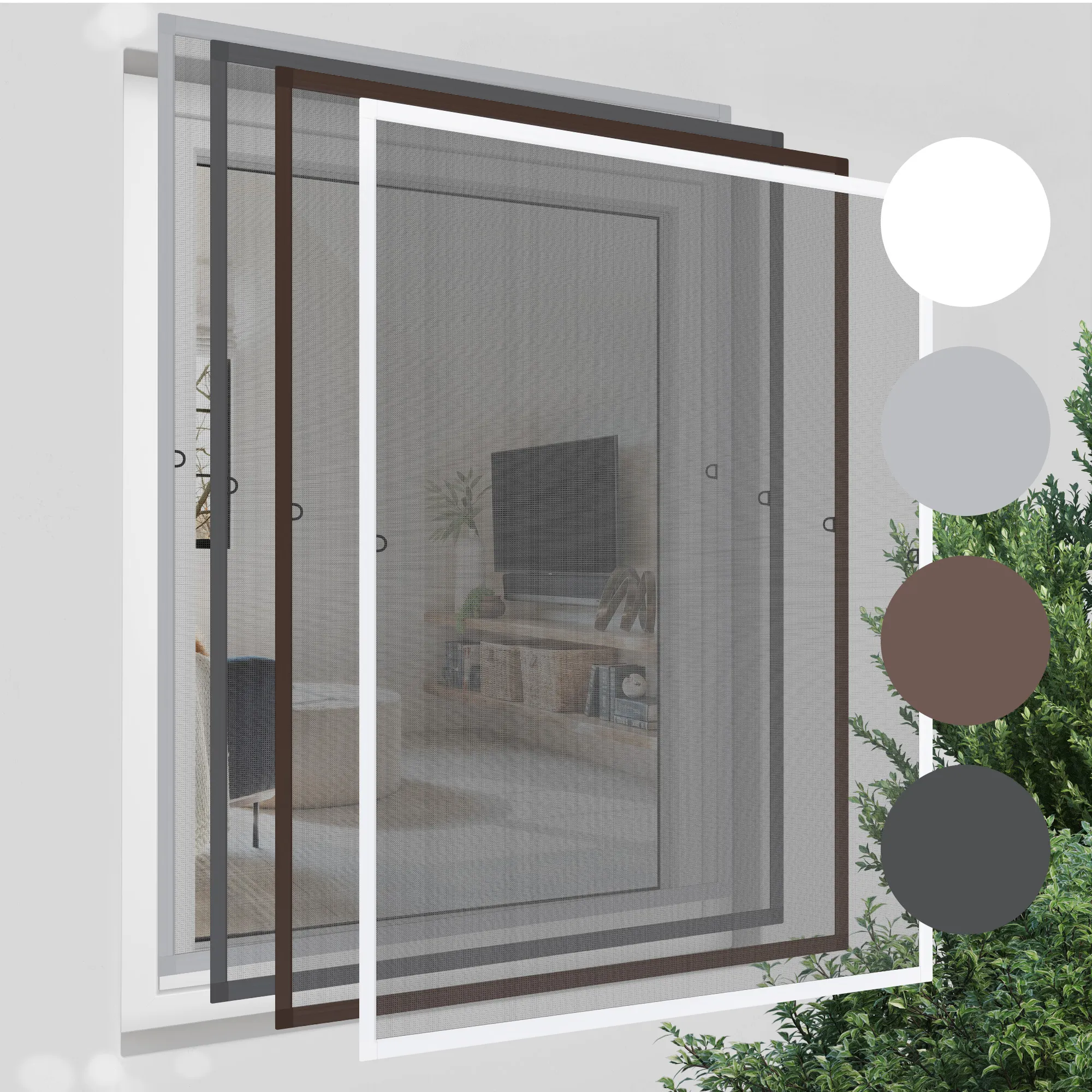 Mosquitera con marco fijo para ventanas SlimLine (Tipo a elegir)