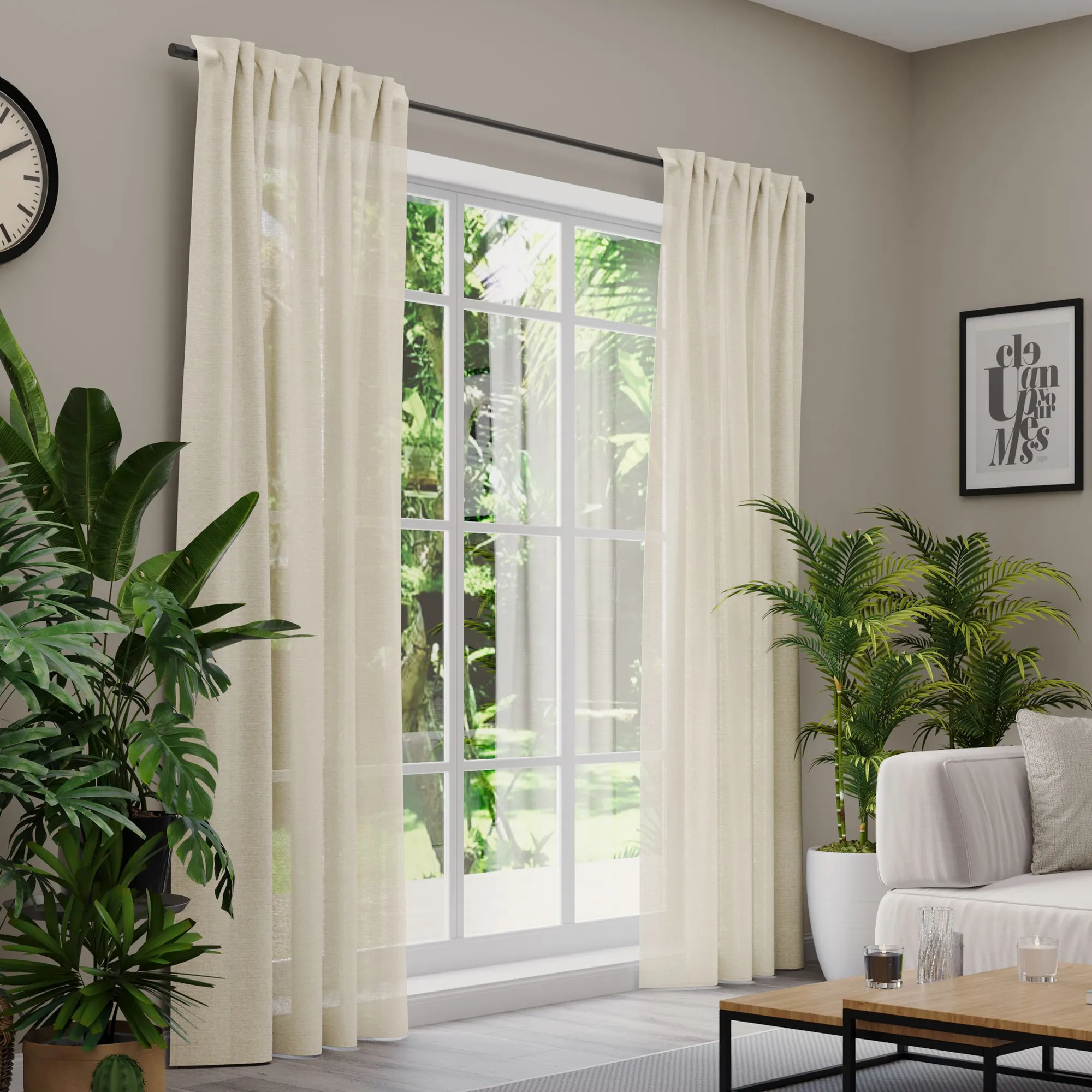 Premium Line Gardinen und Vorhänge | Eco Daily, halbtransparent, beige