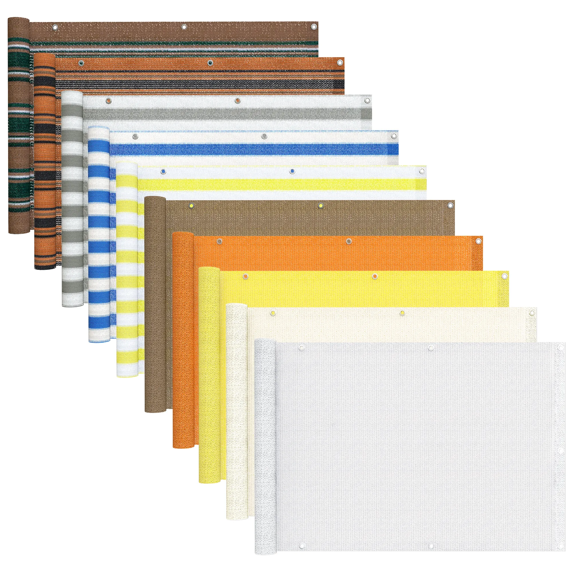 Diverse coperture per balconi in HDPE traspirante in vari design e finiture