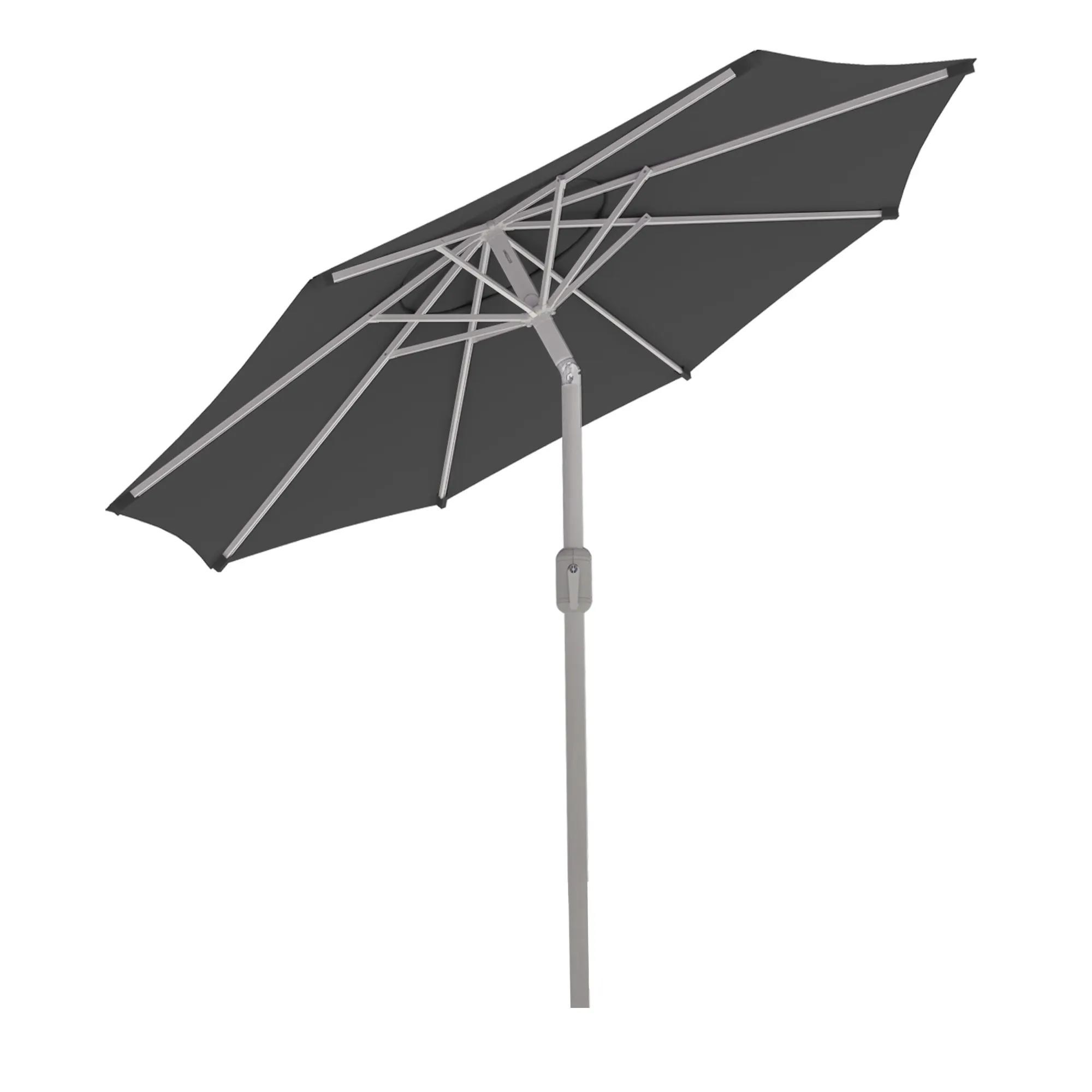 Sombrilla interpara | 3,5 m, redonda, gris | marco, plateado