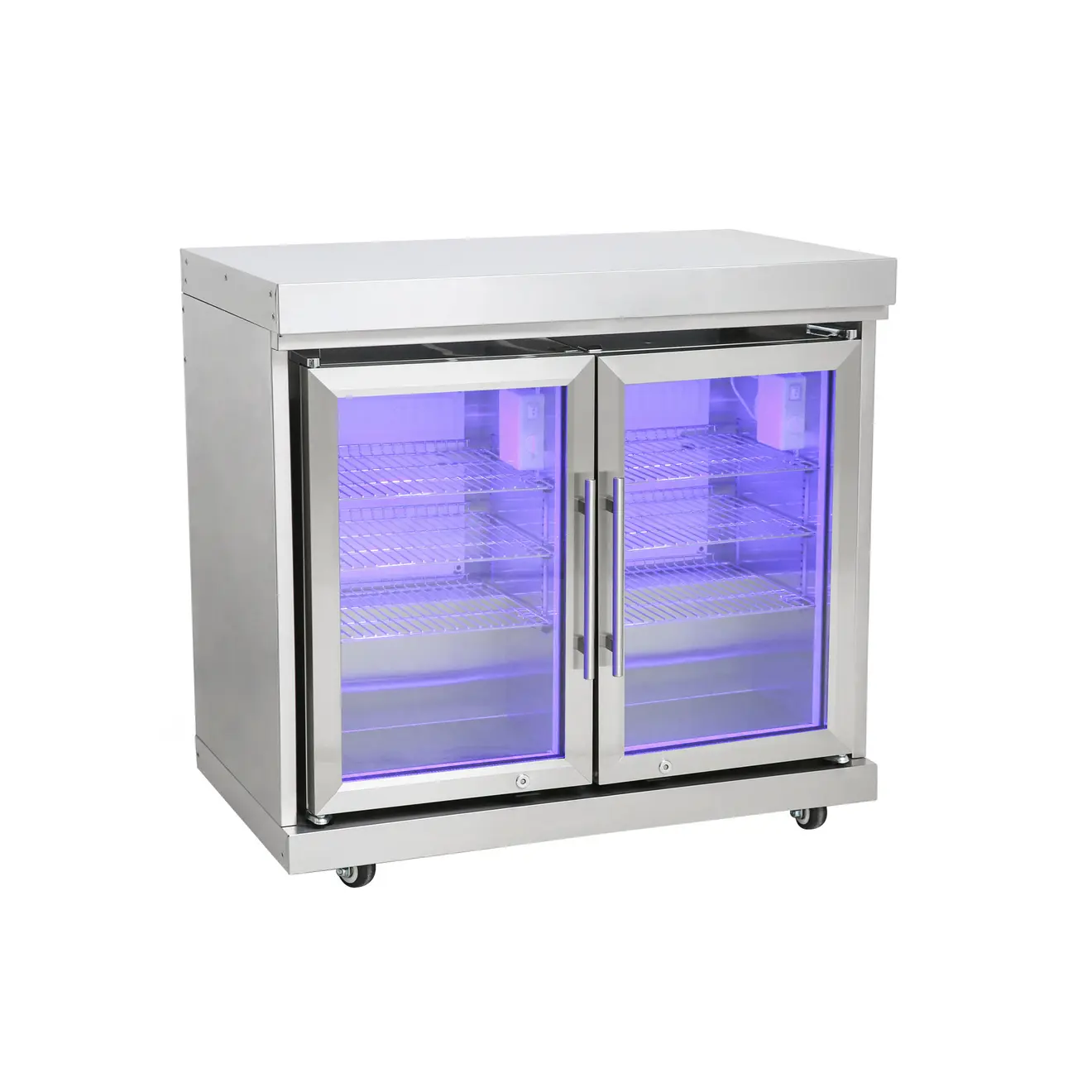 Mayer Barbecue Edelstahl Erweiterungsmodul mit Doppelkühlschrank