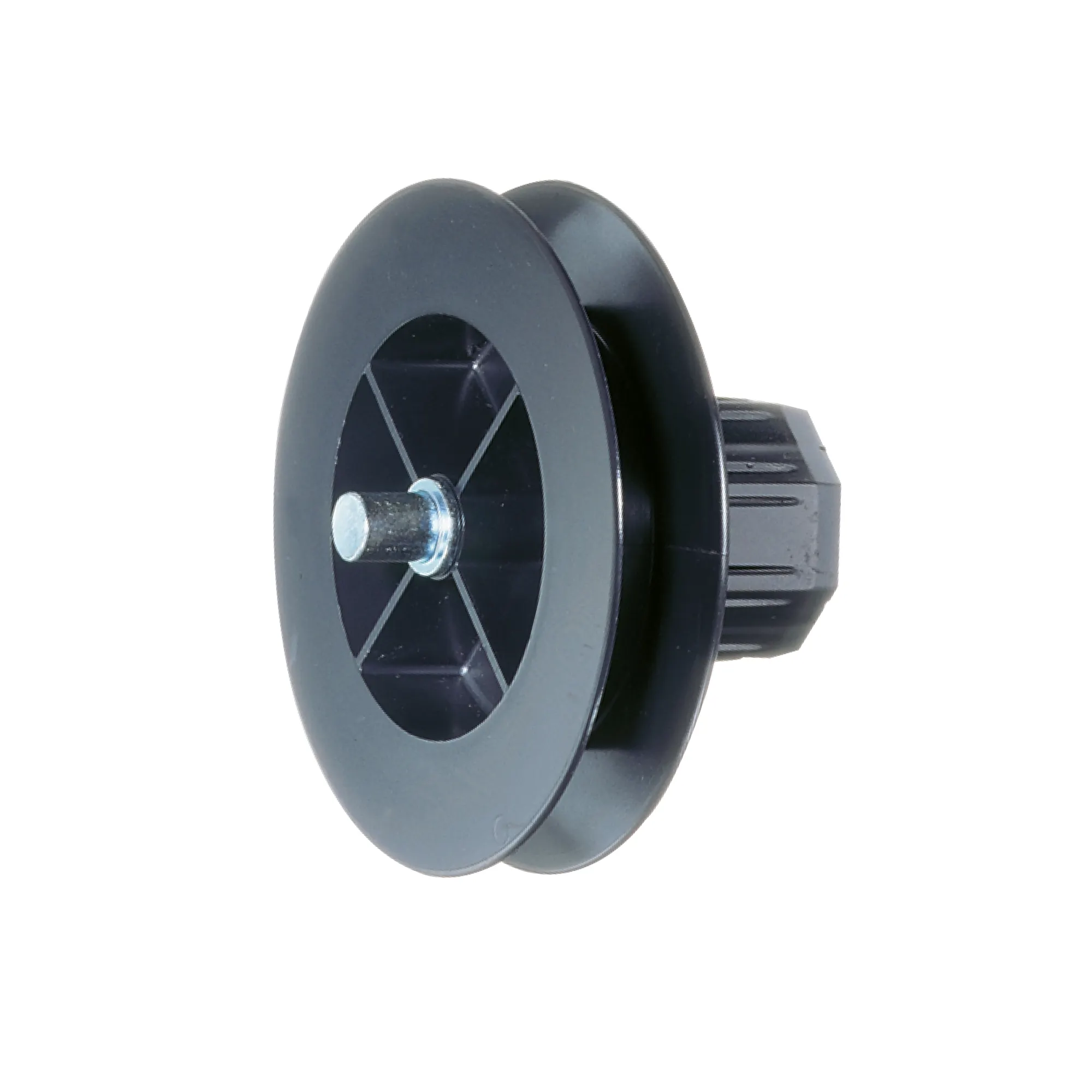 Disque de sangle avec capsule à rouleau pour axe de volet roulant Arbre octogonal SW40 KURZ | Ø 100 mm / Goupille d’axe extérieure