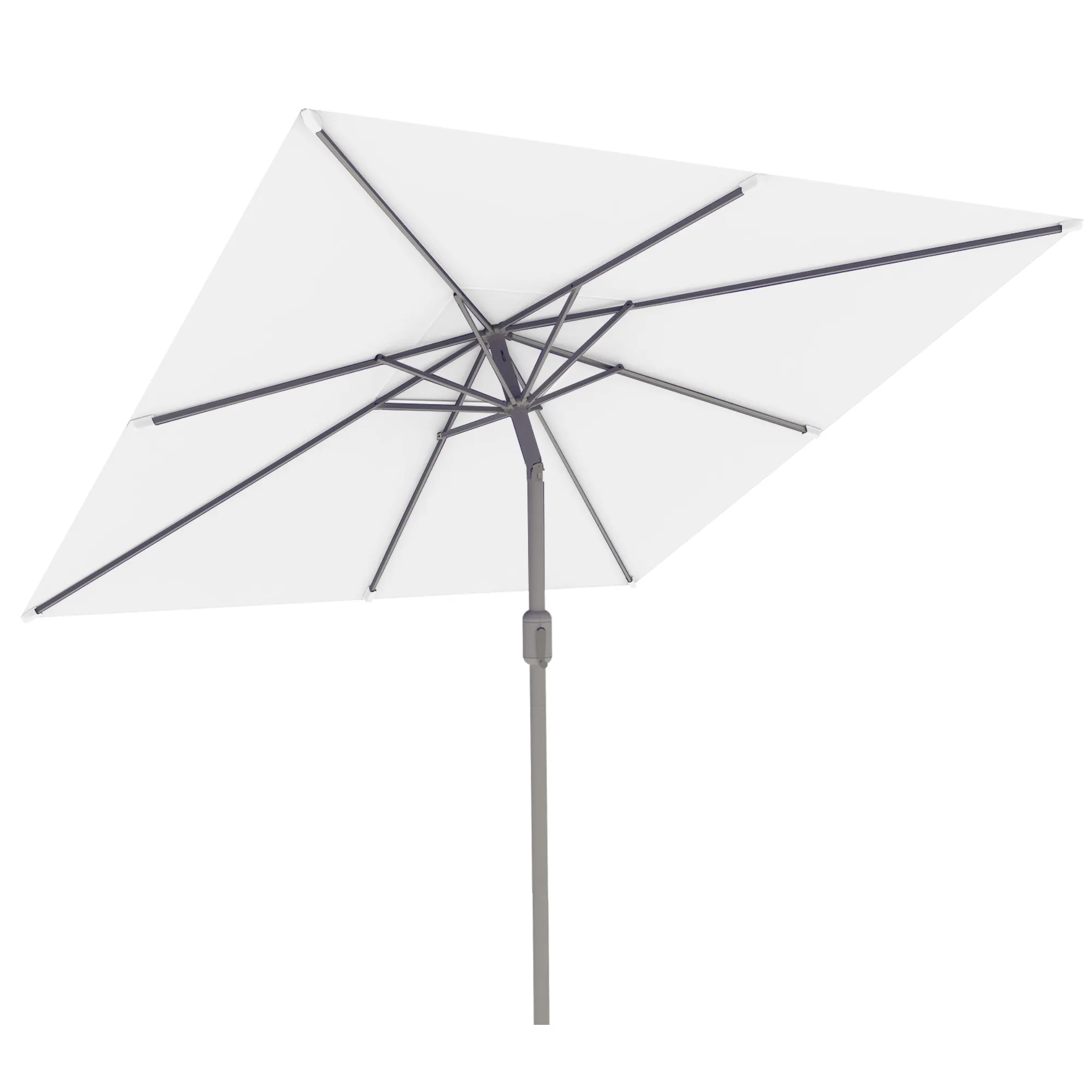 Parasol interpara | 3 x 3 m, carré, blanc | armature, argenté