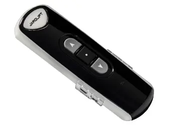 Fernbedienung mit Pfeiltasten und mittlerem Knopf, seitliche Befestigungselemente